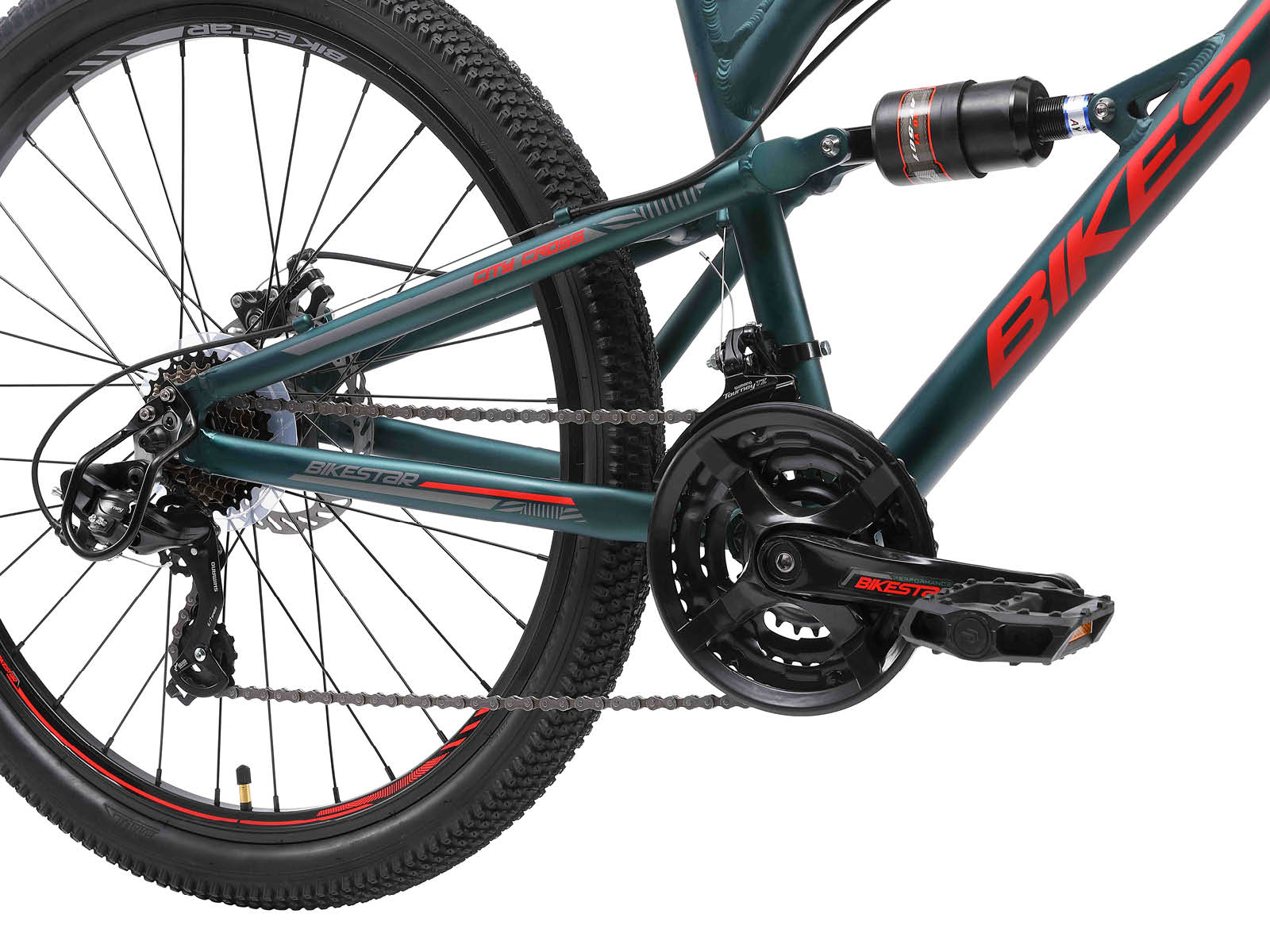 Bikestar Fully MTB Alu 26 inch 21 Speed groen/rood - Afbeelding 5