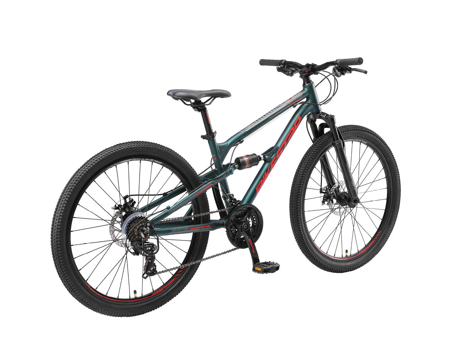 Bikestar Fully MTB Alu 26 inch 21 Speed groen/rood - Afbeelding 3