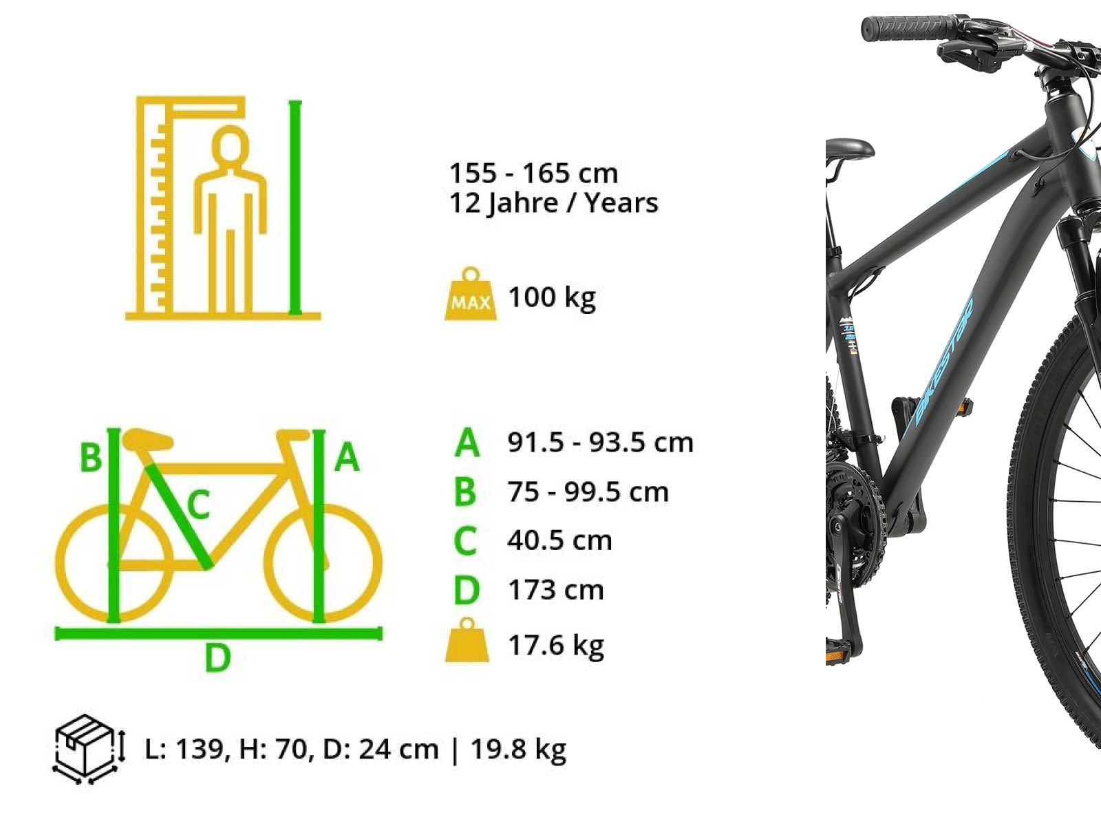 Bikestar Hardtail MTB Alu Sport M 26 inch 21 speed zwart/blauw - Afbeelding 6