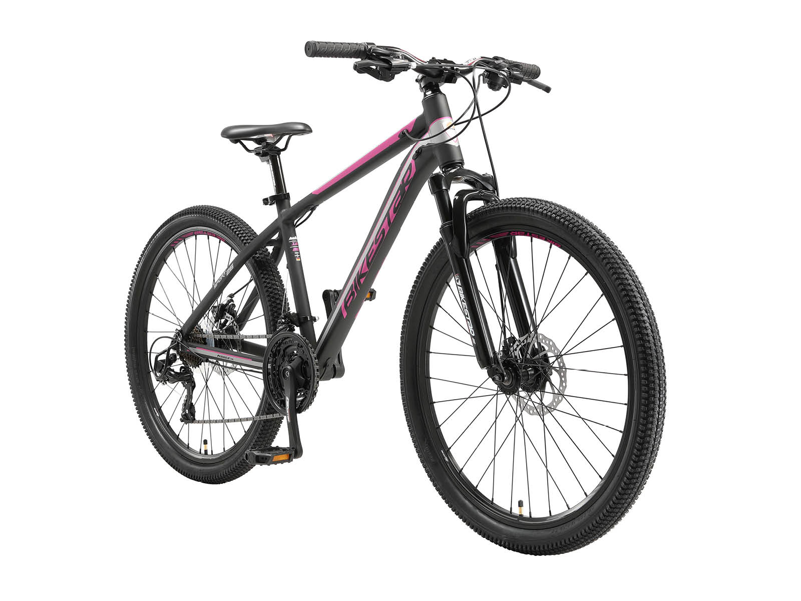 Bikestar Hardtail MTB Alu Sport M 26 inch 21 speed zwart/roze - Afbeelding 2