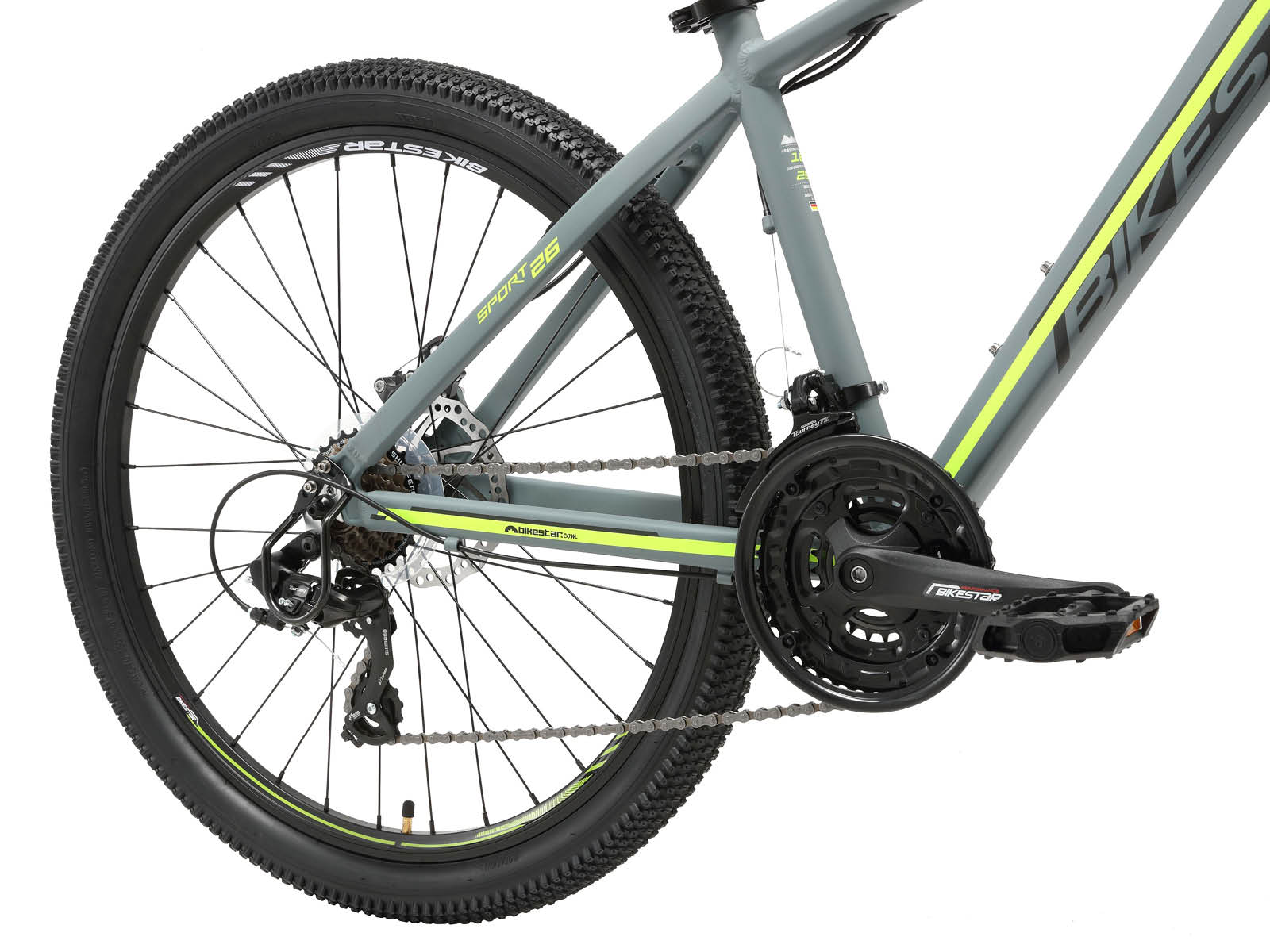 Bikestar Hardtail MTB Alu Sport M 26 inch 21 speed grijs/groen - Afbeelding 5
