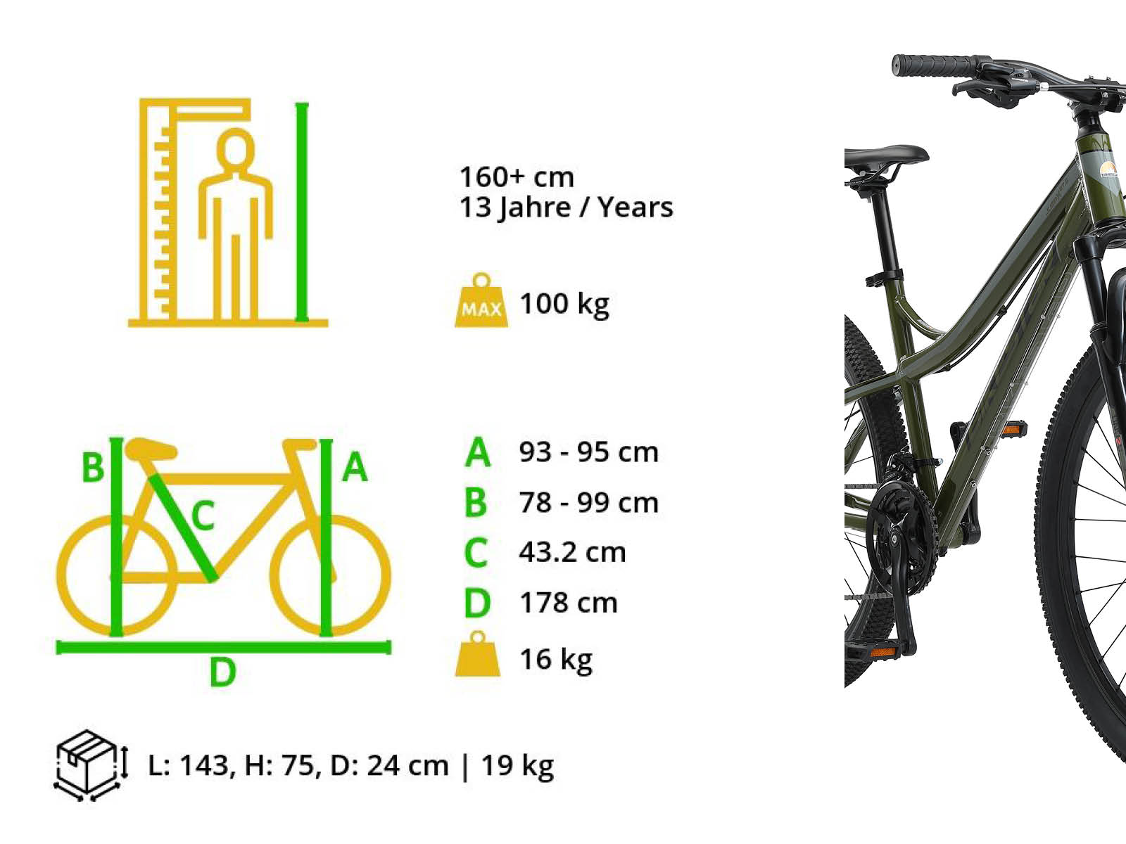Bikestar Hardtail MTB Alu 27.5 inch 21 speed Olijfgroen - Afbeelding 6