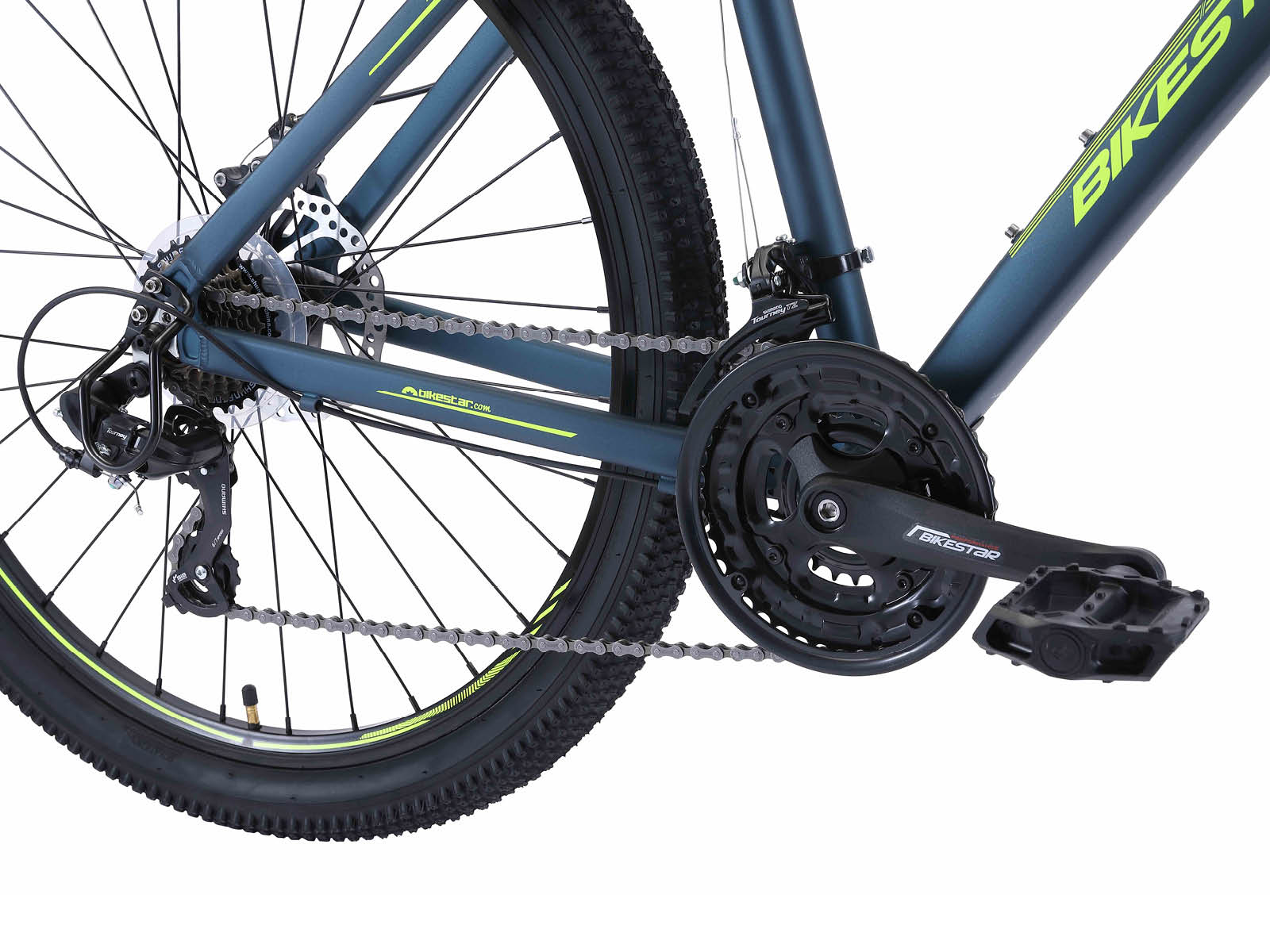 Bikestar Hardtail MTB Alu Sport L 27.5 inch 21 speed Blauw/geel - Afbeelding 6