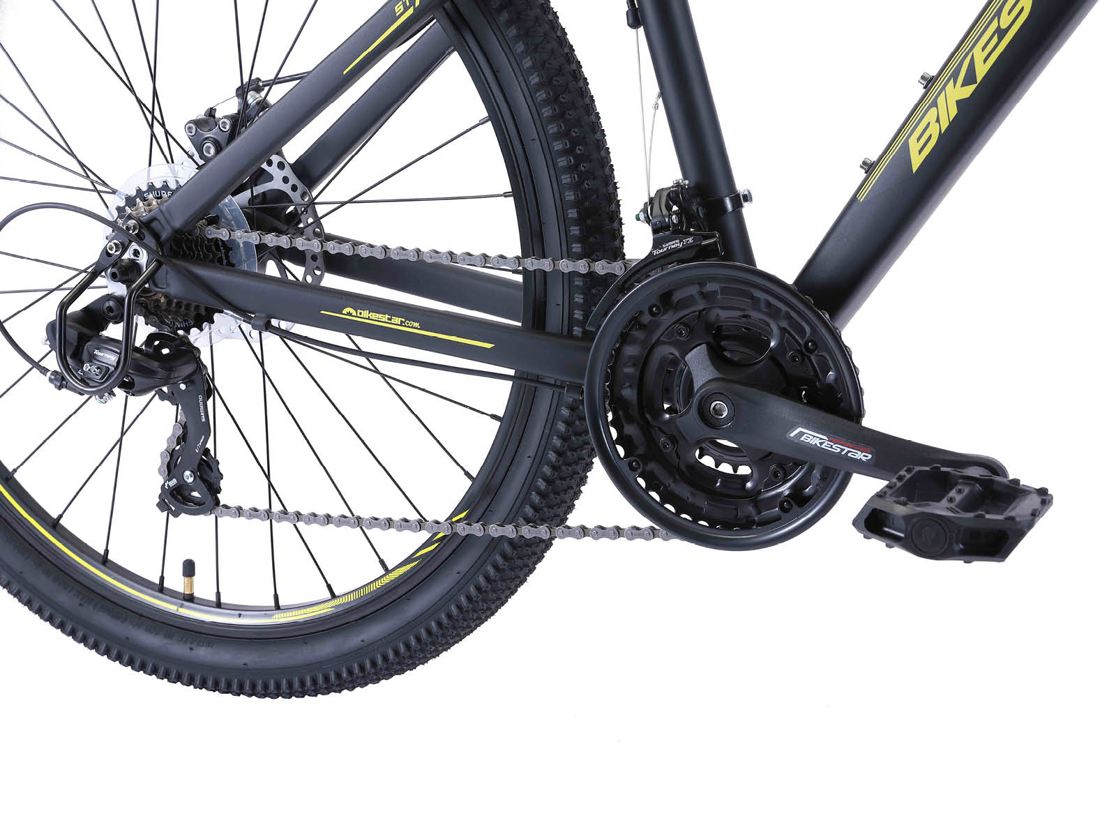 Bikestar Hardtail MTB Alu Sport M 27.5 inch 21 speed Zwart/geel - Afbeelding 5