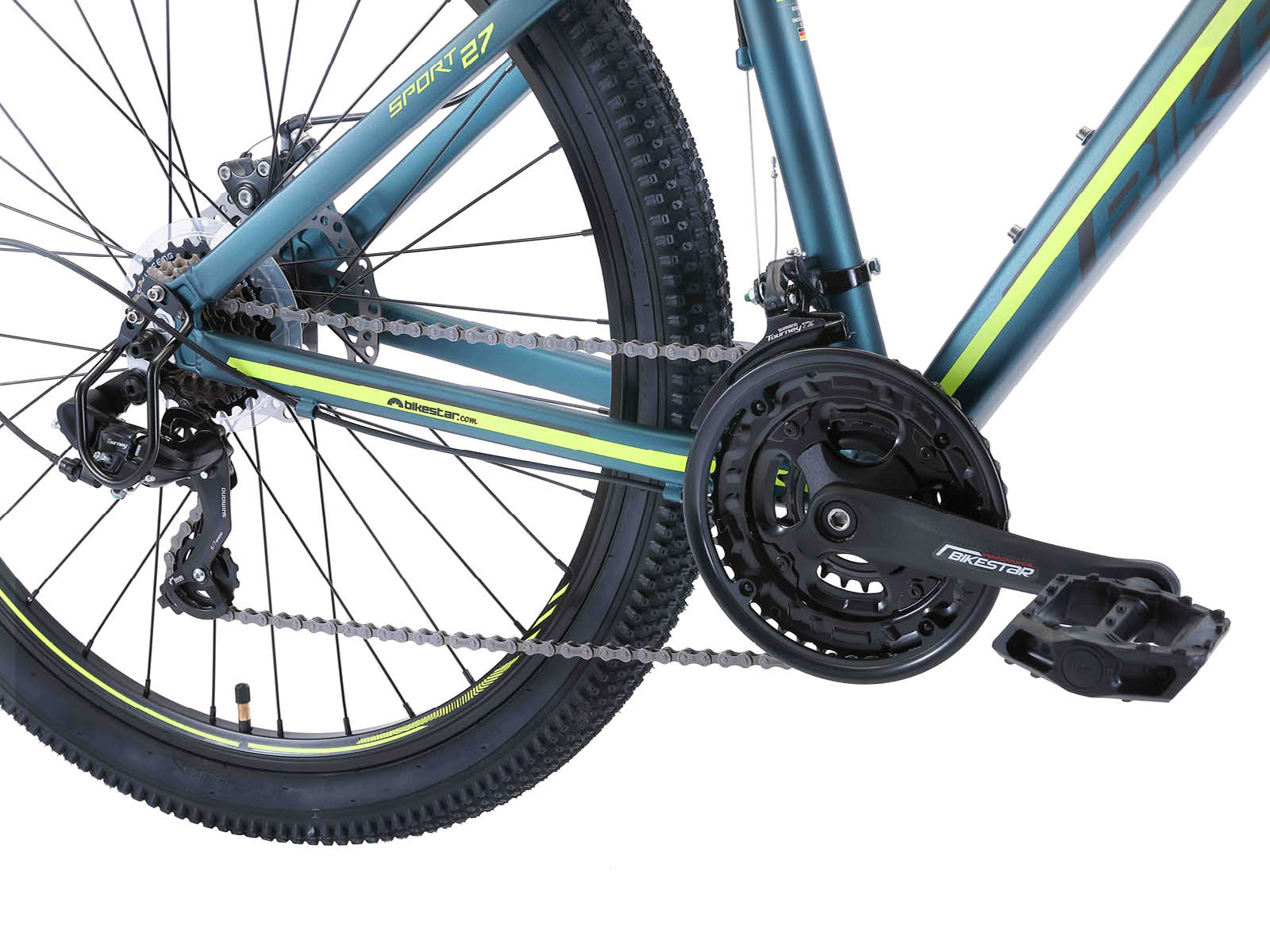 Bikestar Hardtail MTB Alu Sport M 27.5 inch 21 speed Blauw/groen - Afbeelding 5