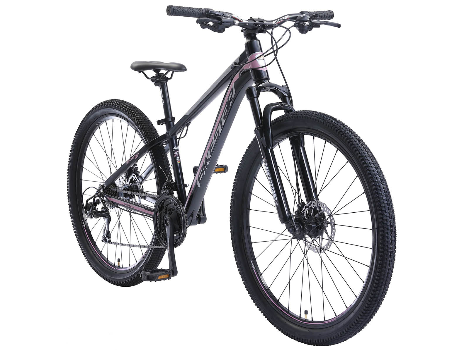 Bikestar Hardtail MTB Alu Sport S 27.5 inch 21 speed Zwart/roze - Afbeelding 2