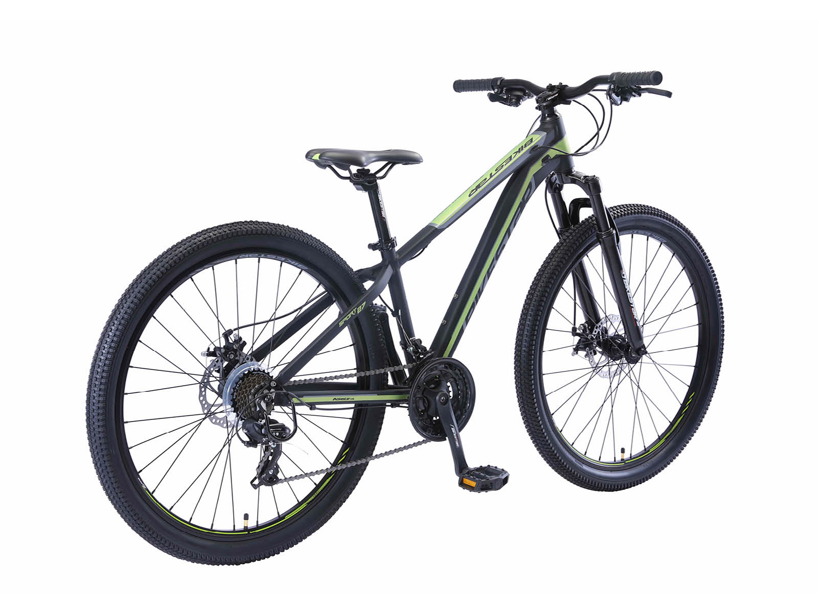 Bikestar Hardtail MTB Alu Sport S 27.5 inch 21 speed Zwart/groen - Afbeelding 3