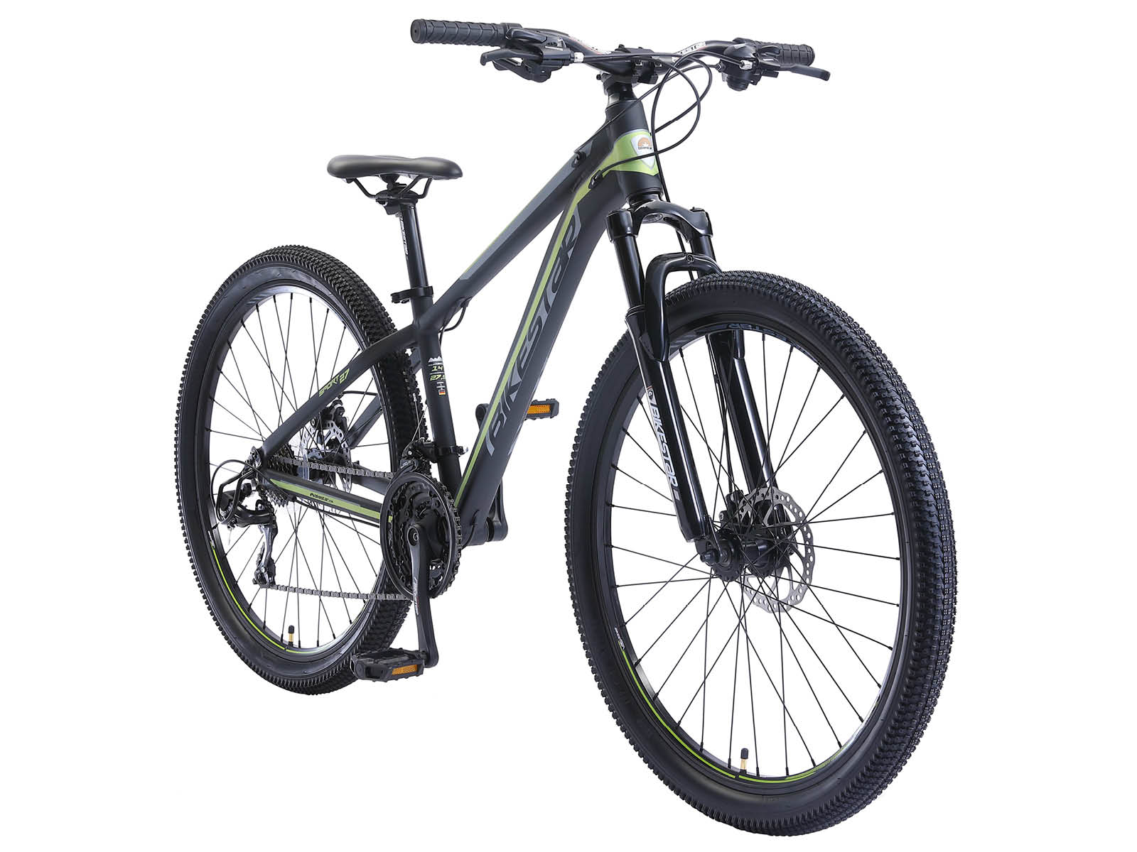 Bikestar Hardtail MTB Alu Sport S 27.5 inch 21 speed Zwart/groen - Afbeelding 2