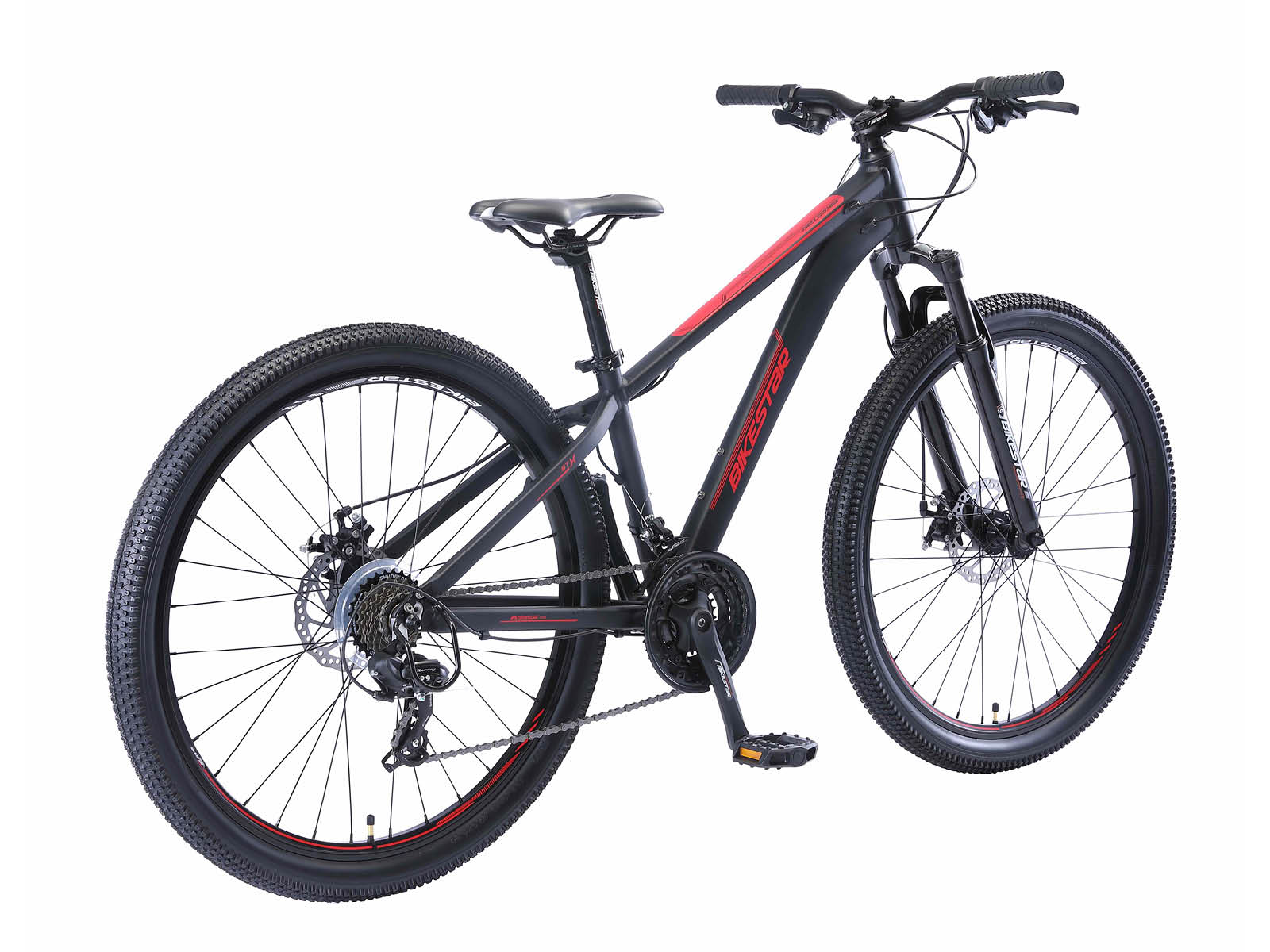 Bikestar Hardtail MTB Alu Sport S 27.5 inch 21 speed Zwart/rood - Afbeelding 3