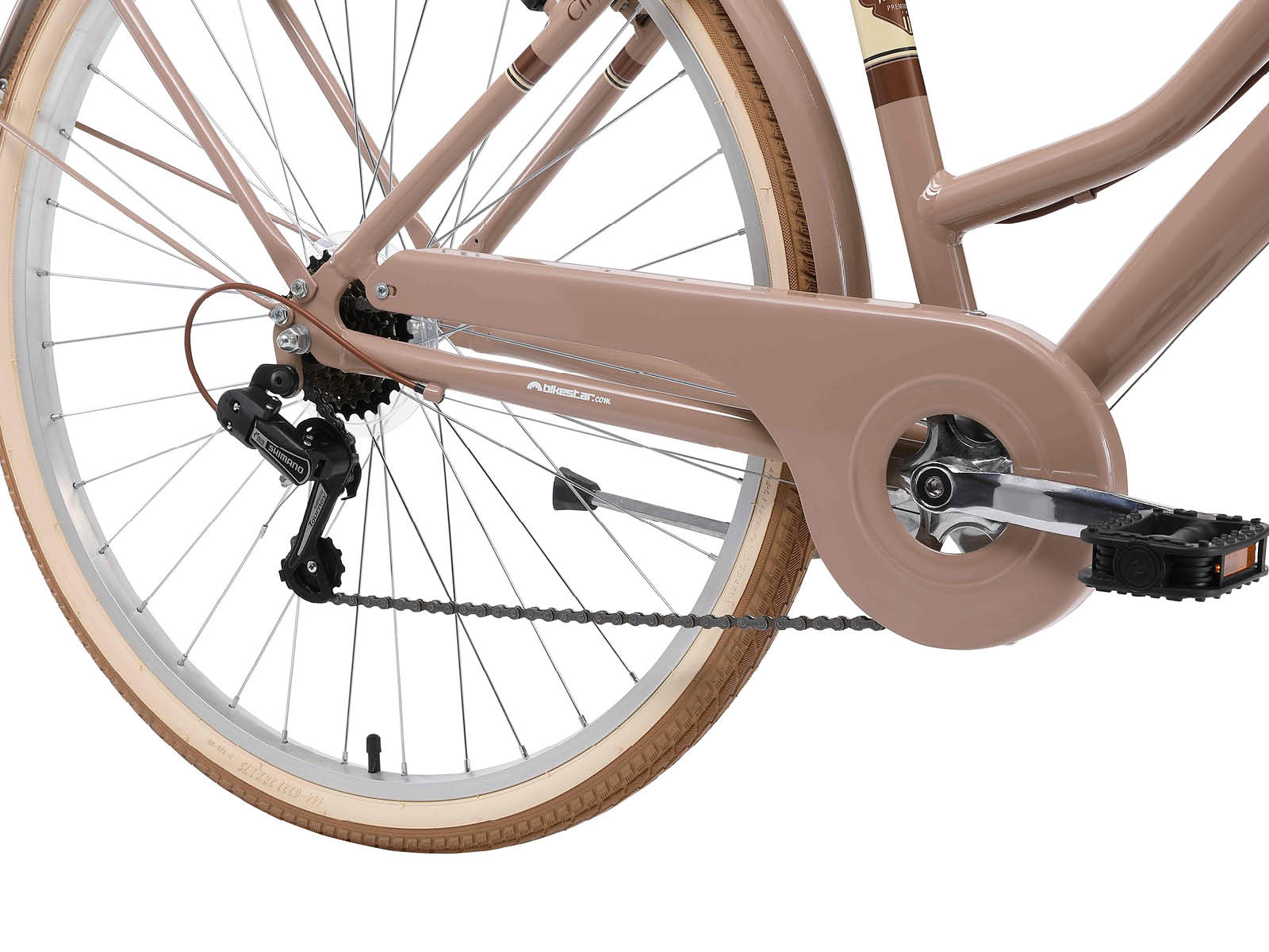 Bikestar retro damesfiets, 28 inch, 7 sp derailleur, bruin - Afbeelding 7