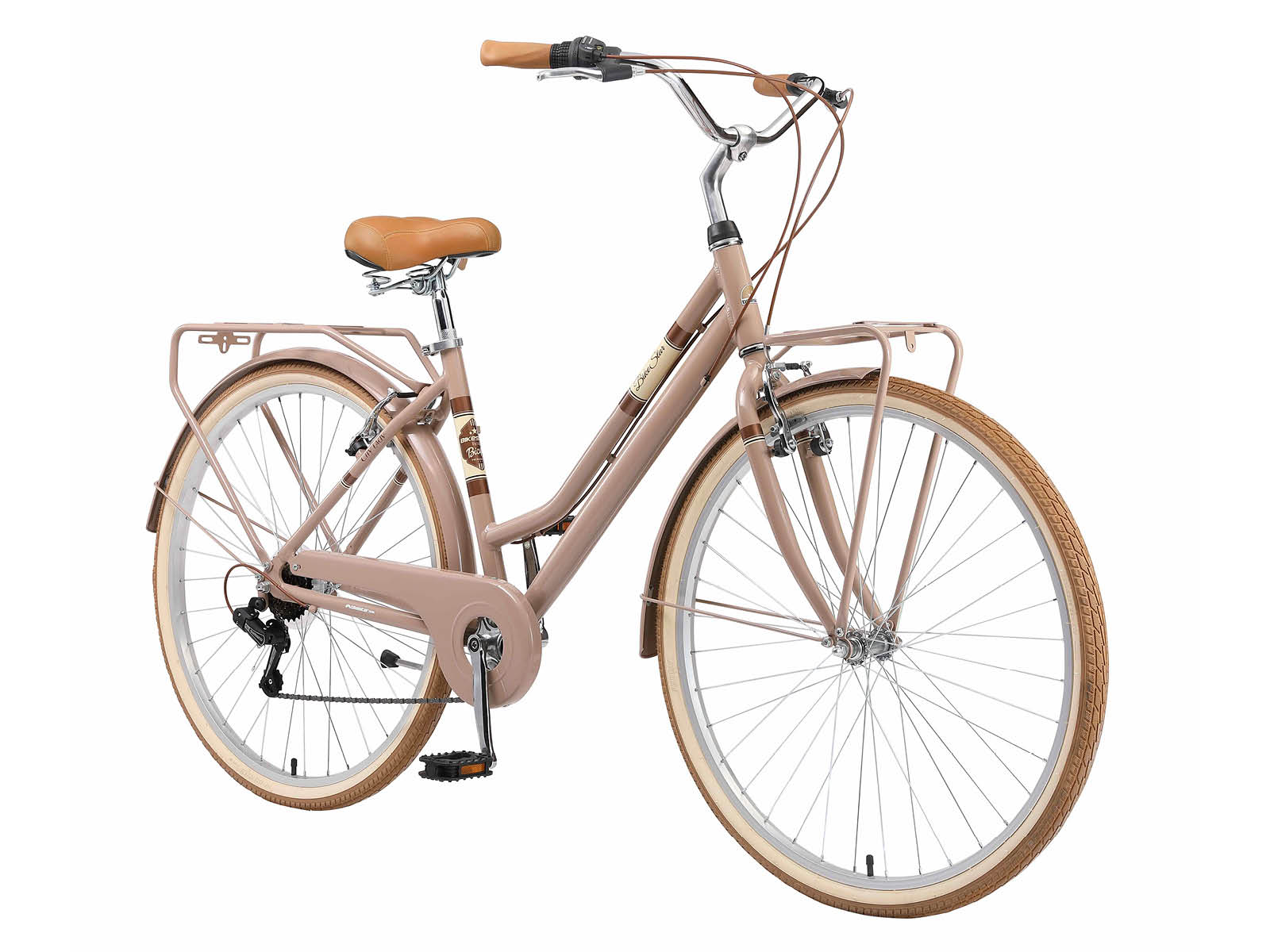 Bikestar retro damesfiets, 28 inch, 7 sp derailleur, bruin - Afbeelding 4