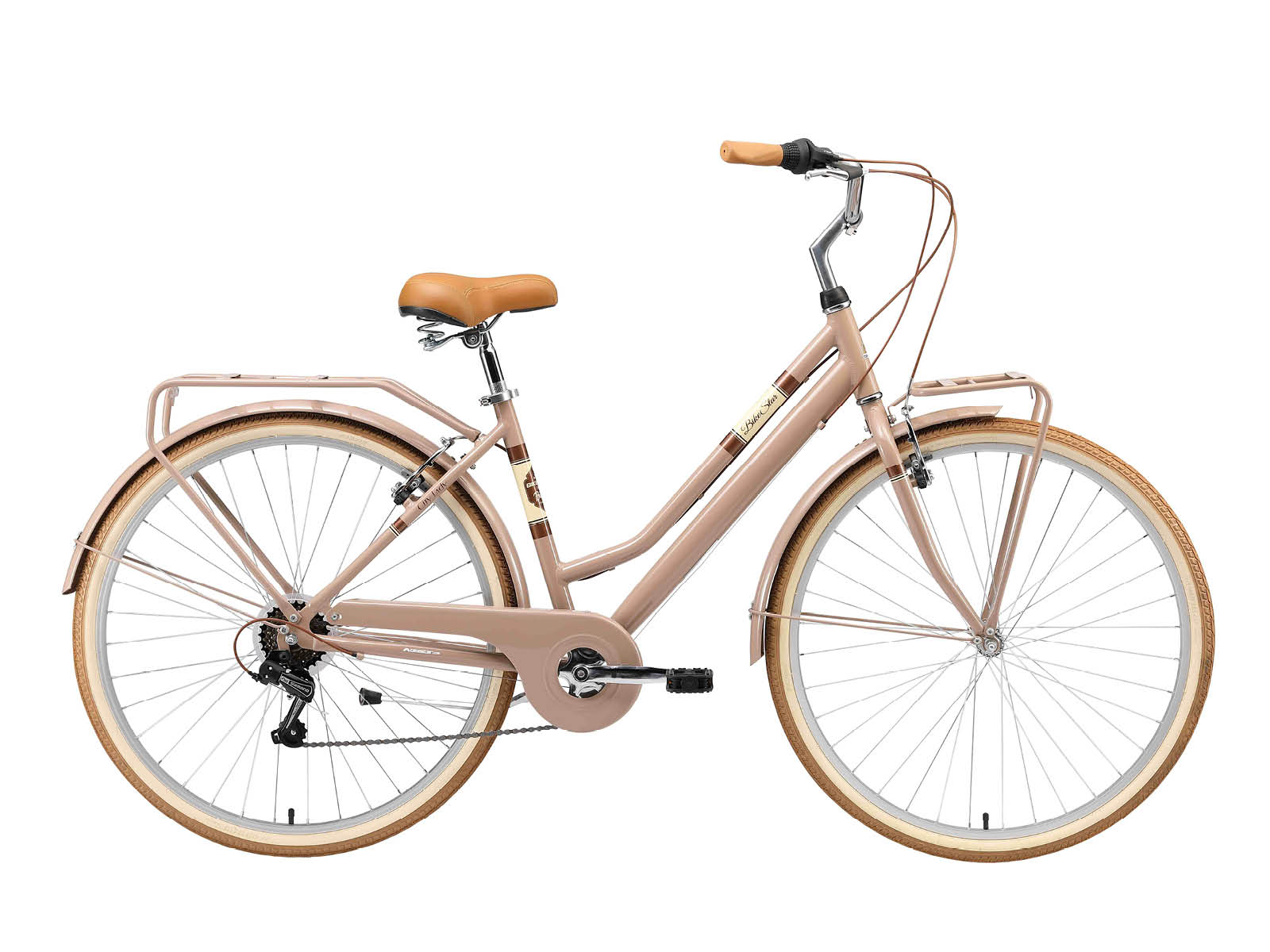 Bikestar retro damesfiets, 28 inch, 7 sp derailleur, bruin - Afbeelding 2