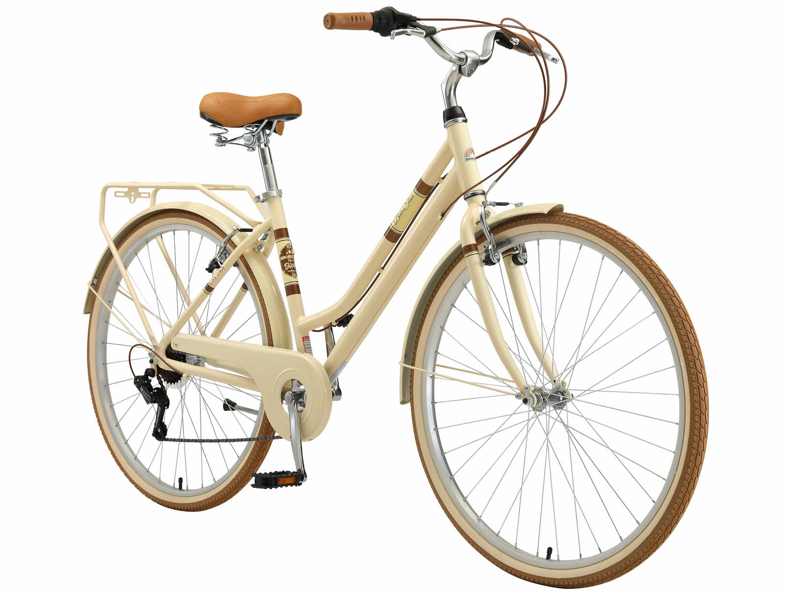 Bikestar retro damesfiets, 28 inch, 7 sp derailleur, beige - Afbeelding 3