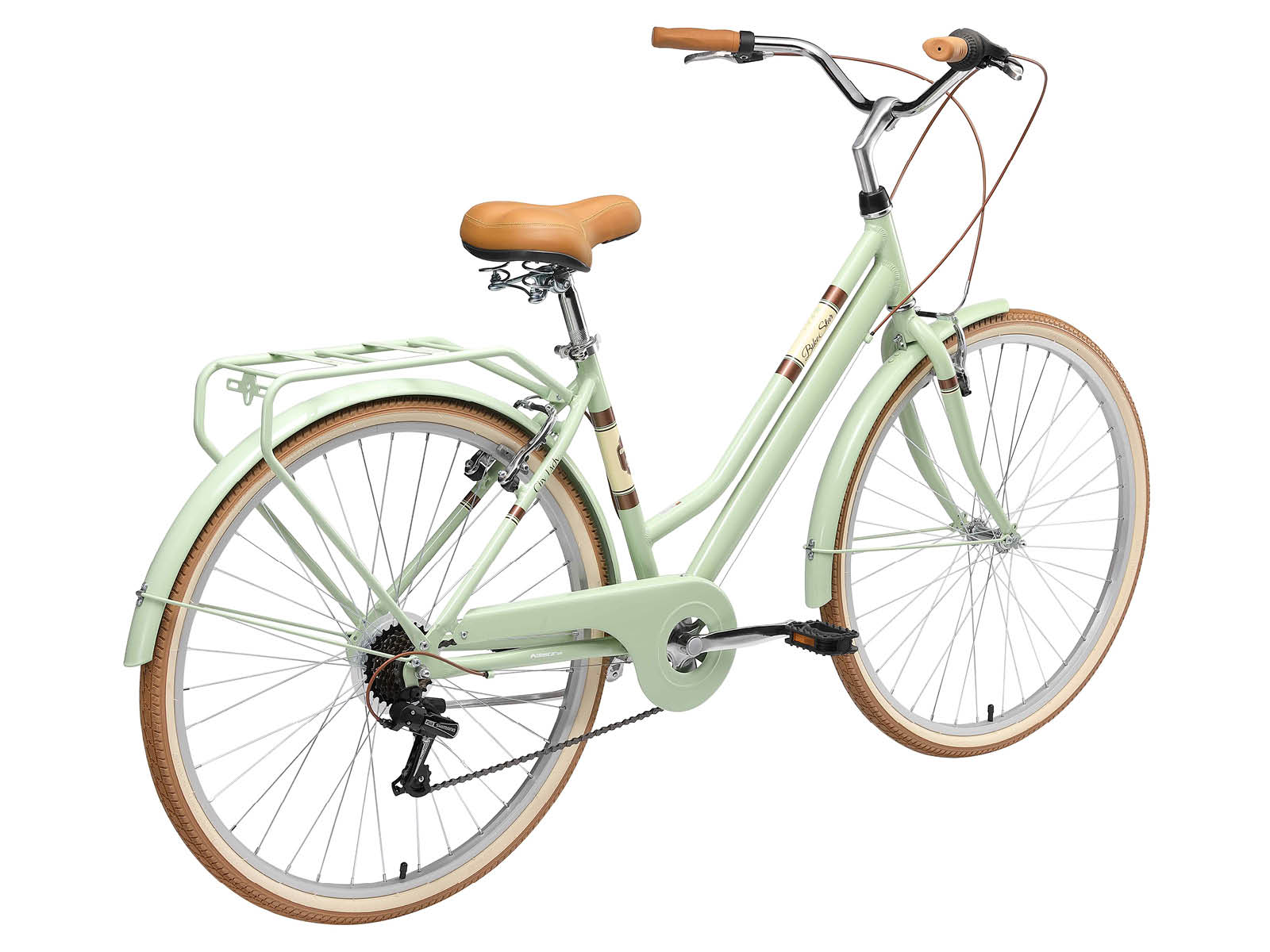 Bikestar retro damesfiets, 28 inch, 7 sp derailleur, mint - Afbeelding 4