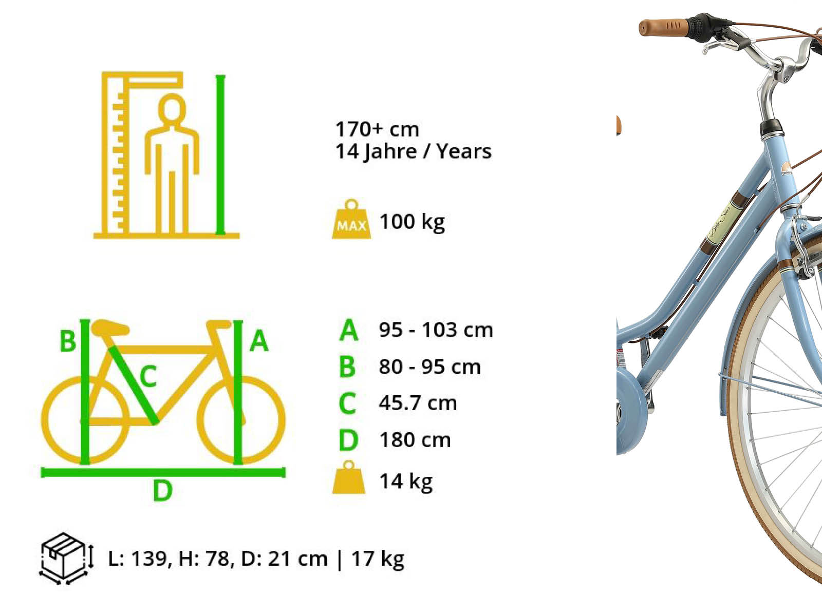 Bikestar retro damesfiets, 28 inch, 7 sp derailleur, blauw - Afbeelding 7