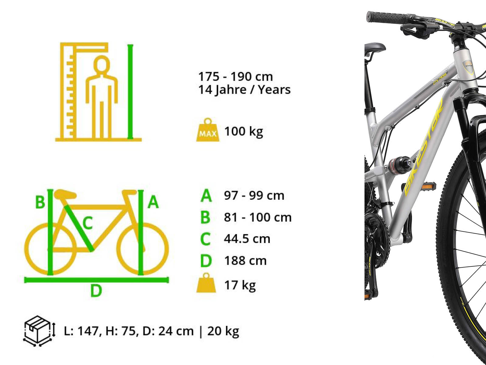 Bikestar Fully MTB Alu 29 Inch 21 Speed zilver - Afbeelding 6