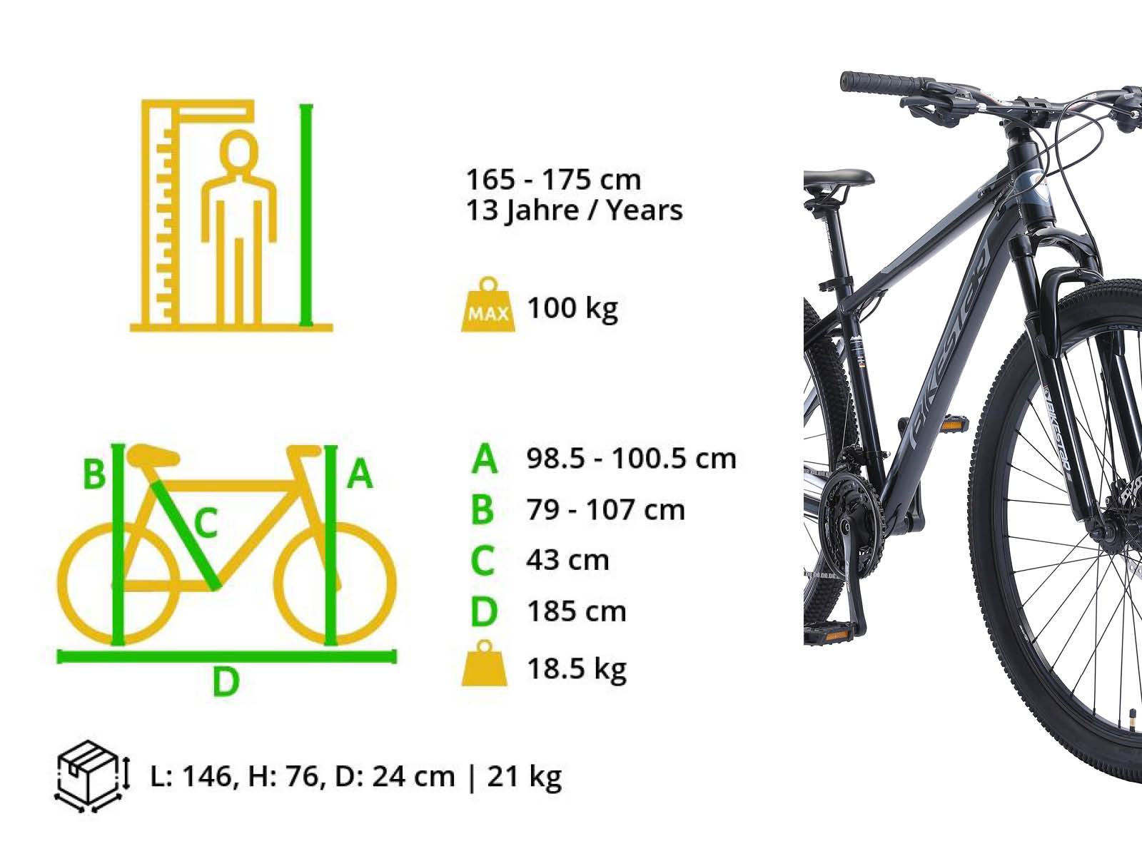 Bikestar Hardtail MTB Alu Sport 29 inch 21 speed Blauw - Afbeelding 6