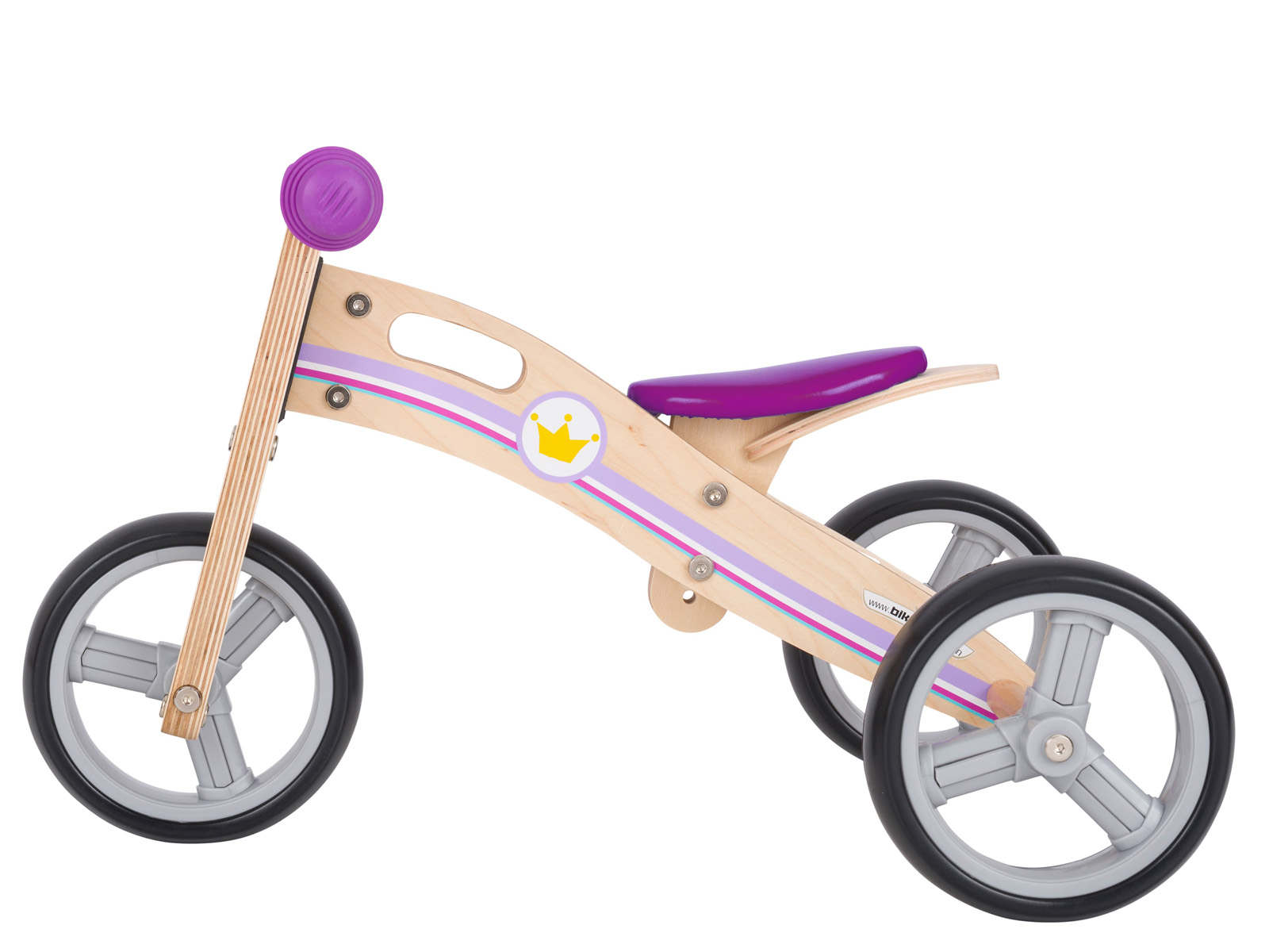 Bikestar mini loopfiets 2 in 1, hout, 7 inch, lila - Afbeelding 6