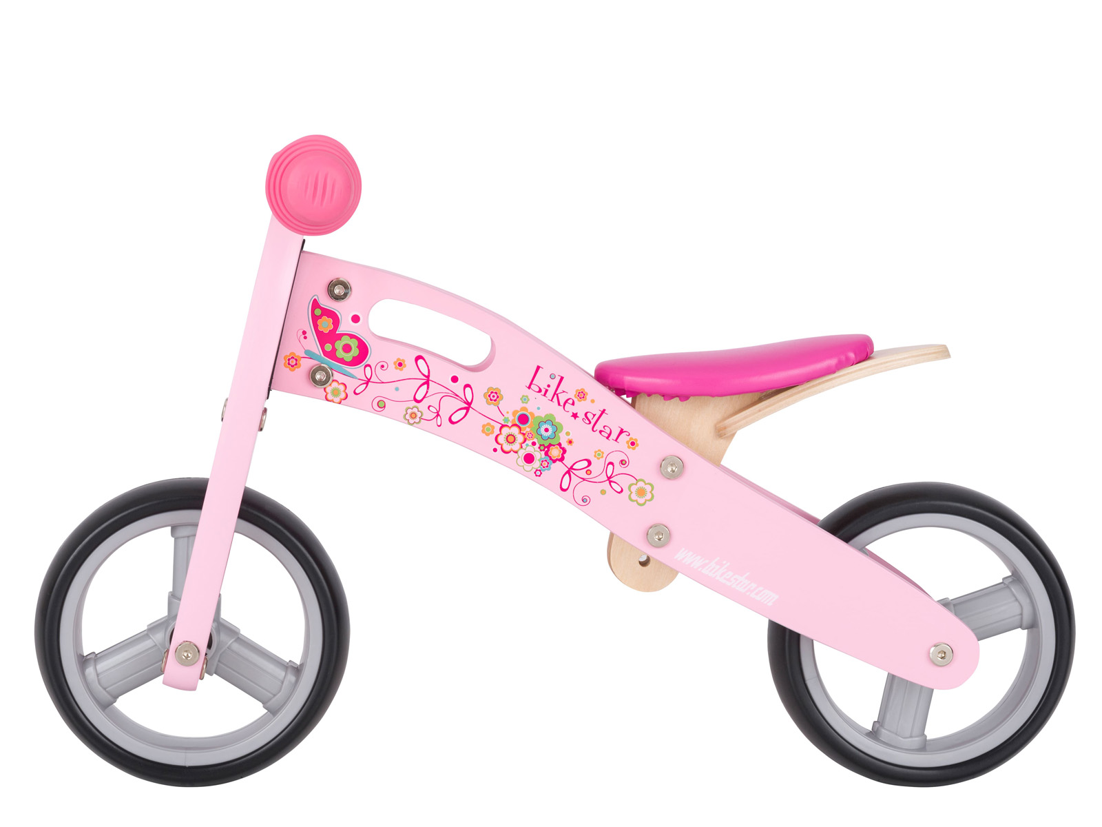 Bikestar mini loopfiets 2 in 1, hout, 7 inch, roze - Afbeelding 7
