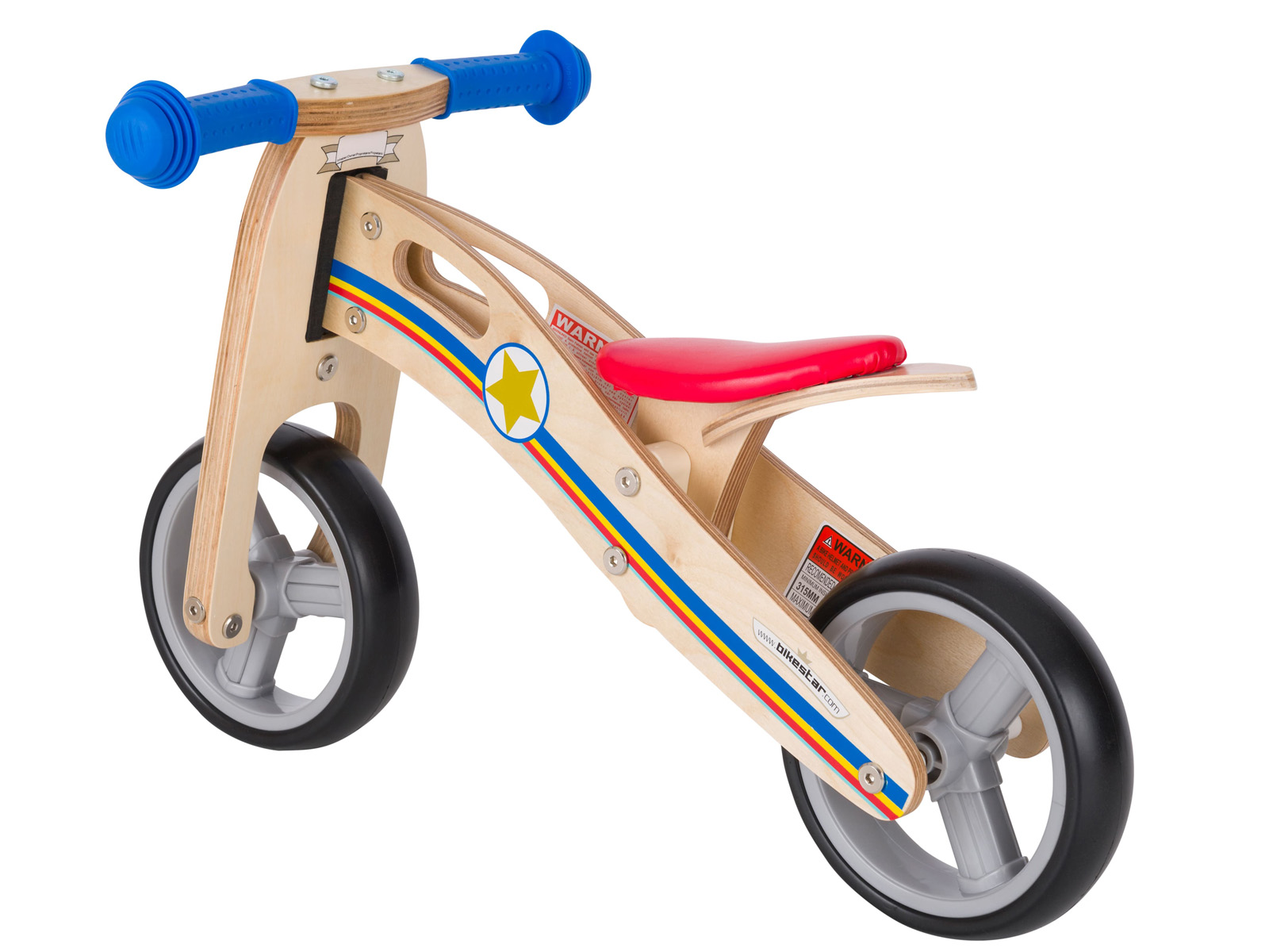 Bikestar mini loopfiets 2 in 1, hout, 7 inch, blauw - Afbeelding 3