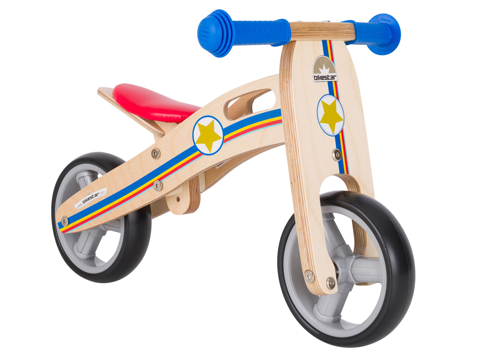 Bikestar mini loopfiets 2 in 1, hout, 7 inch, blauw - Afbeelding 5