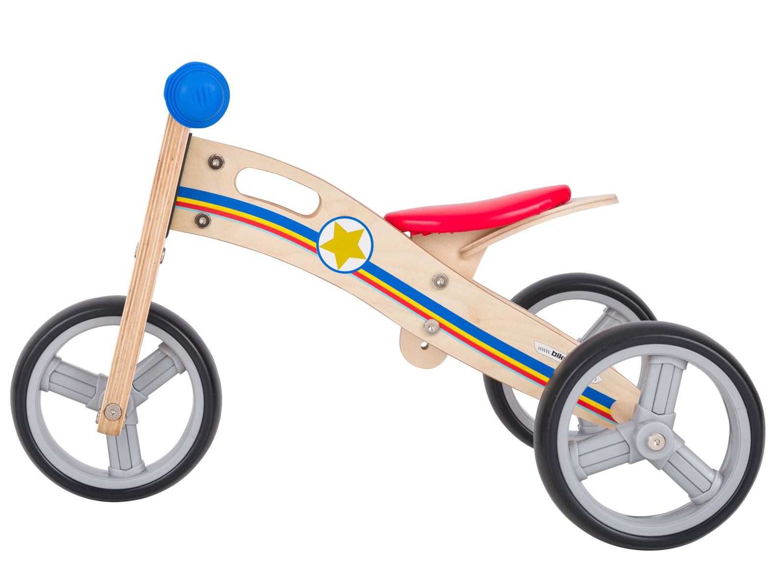 Bikestar mini loopfiets 2 in 1, hout, 7 inch, blauw - Afbeelding 7