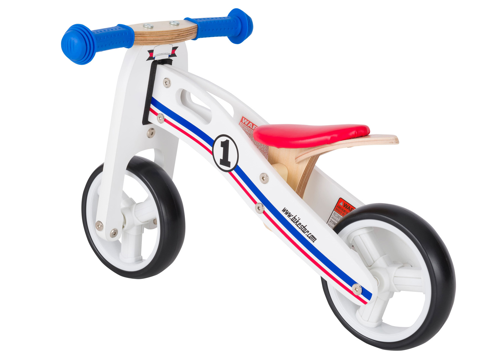 Bikestar mini loopfiets 2 in 1, hout, 7 inch, wit - Afbeelding 3