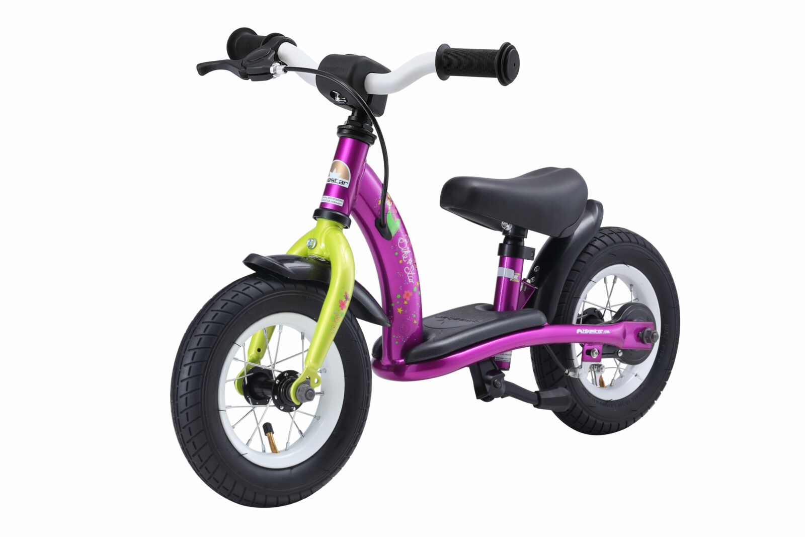 Bikestar, Classic, 10 inch loopfiets, paars / wit - Afbeelding 3