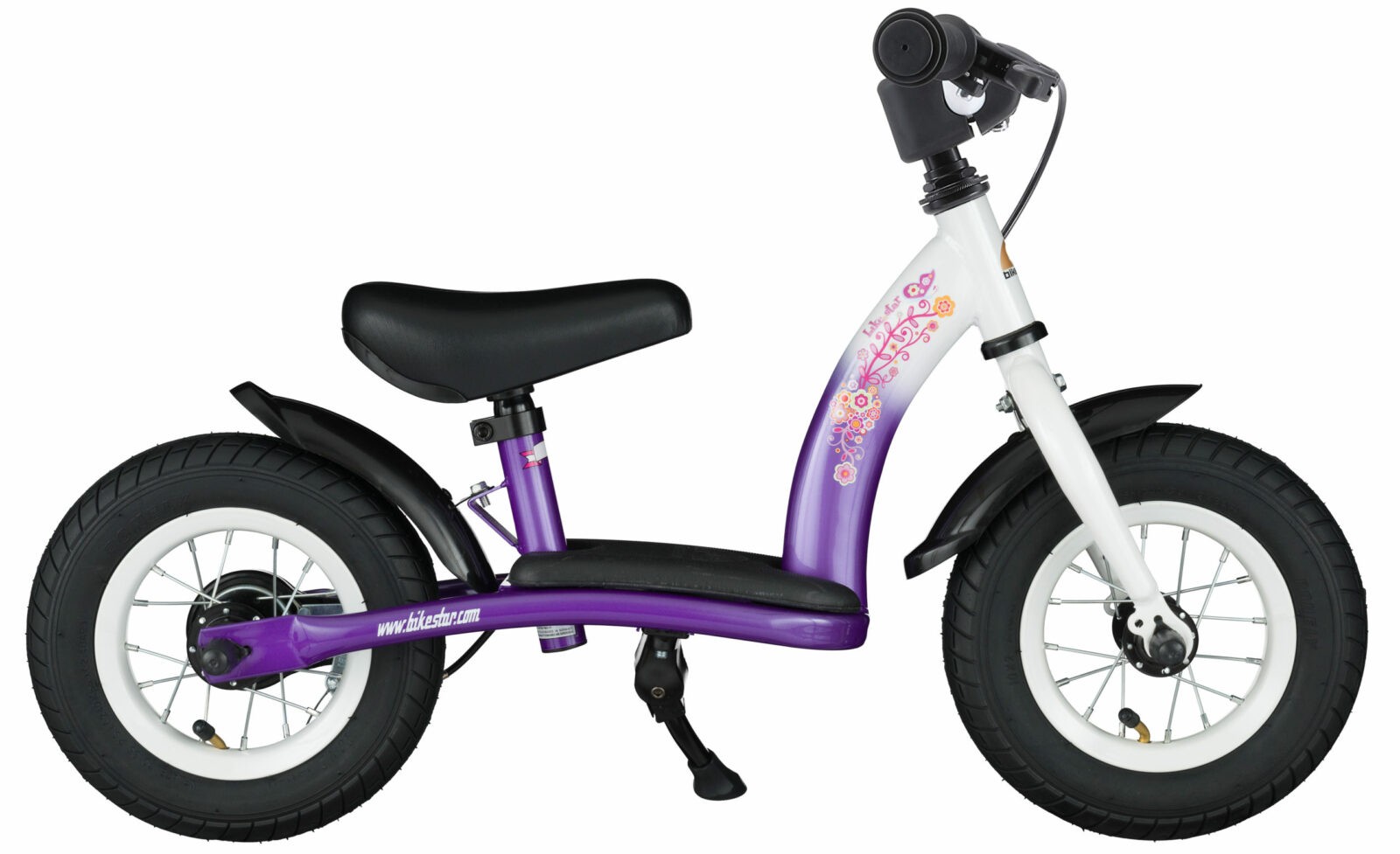 Bikestar, Classic, 10 inch loopfiets, lila / wit - Afbeelding 2