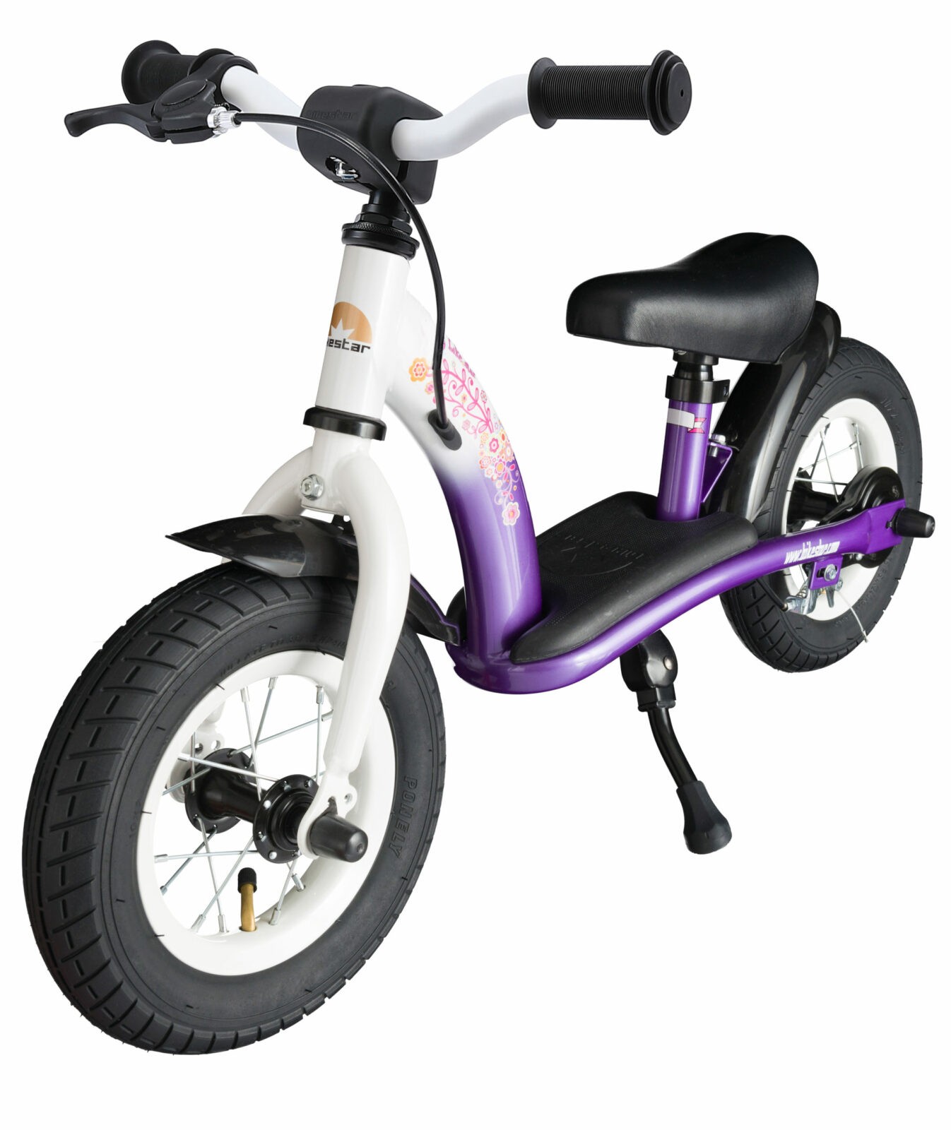 Bikestar, Classic, 10 inch loopfiets, lila / wit - Afbeelding 3