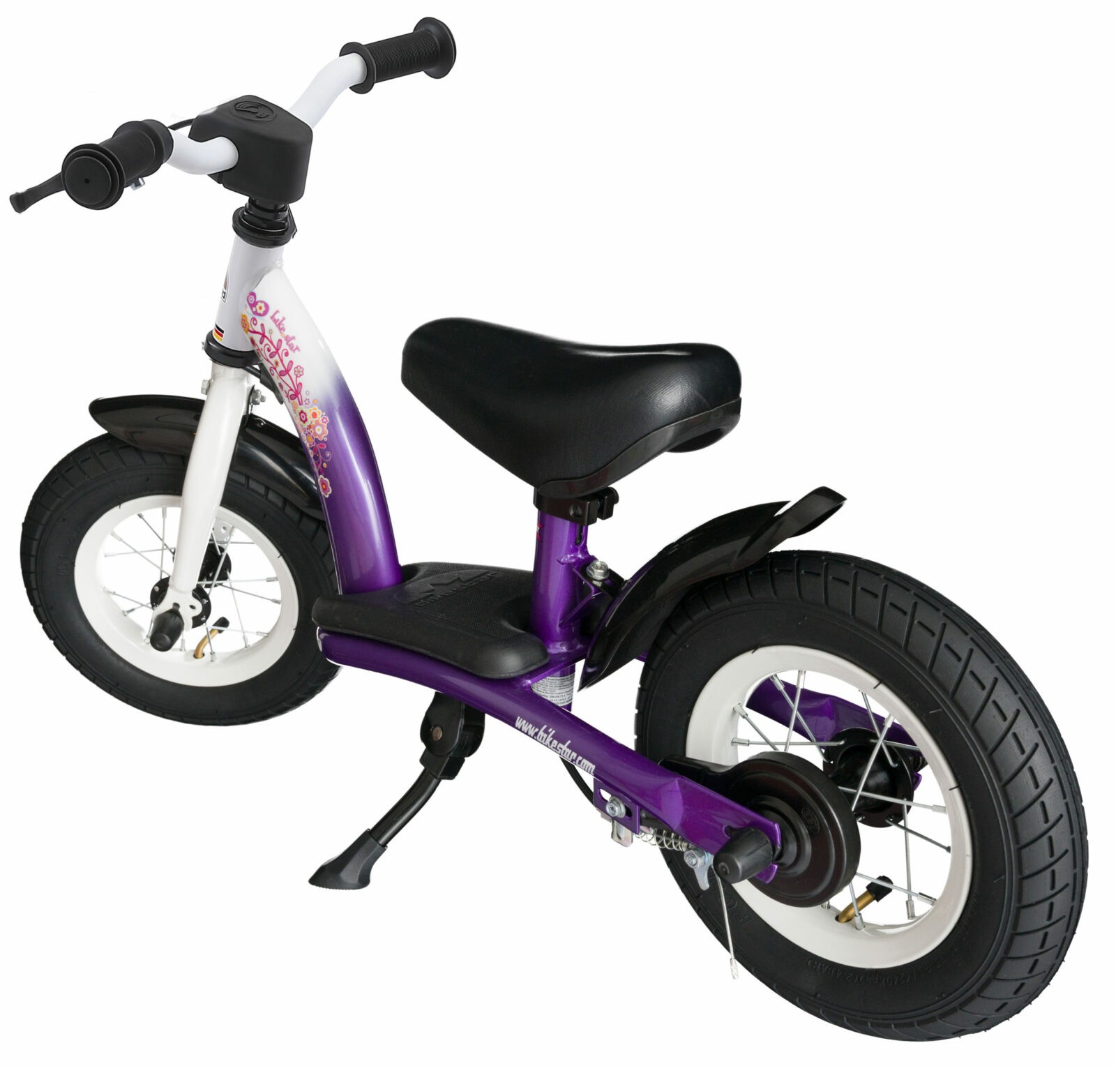 Bikestar, Classic, 10 inch loopfiets, lila / wit - Afbeelding 4