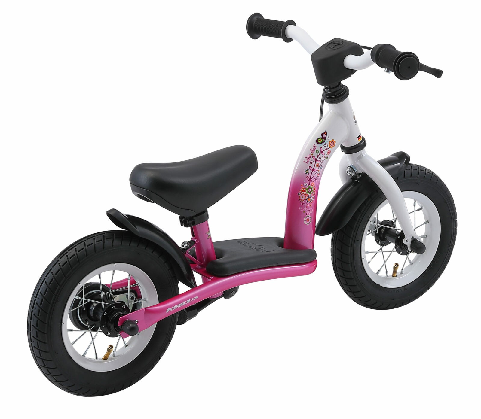 Bikestar, Classic, 10 inch loopfiets, roze / wit - Afbeelding 4