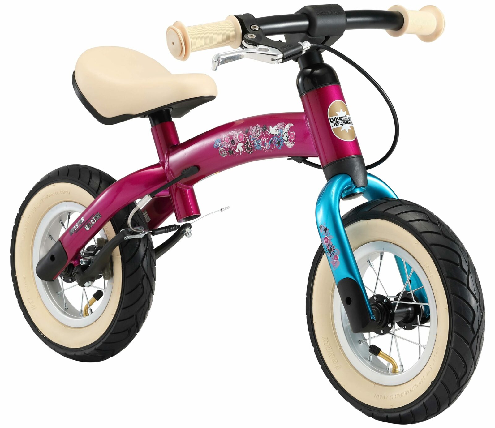 Bikestar meegroei loopfiets Sport 10 inch, paars/turquoise - Afbeelding 2