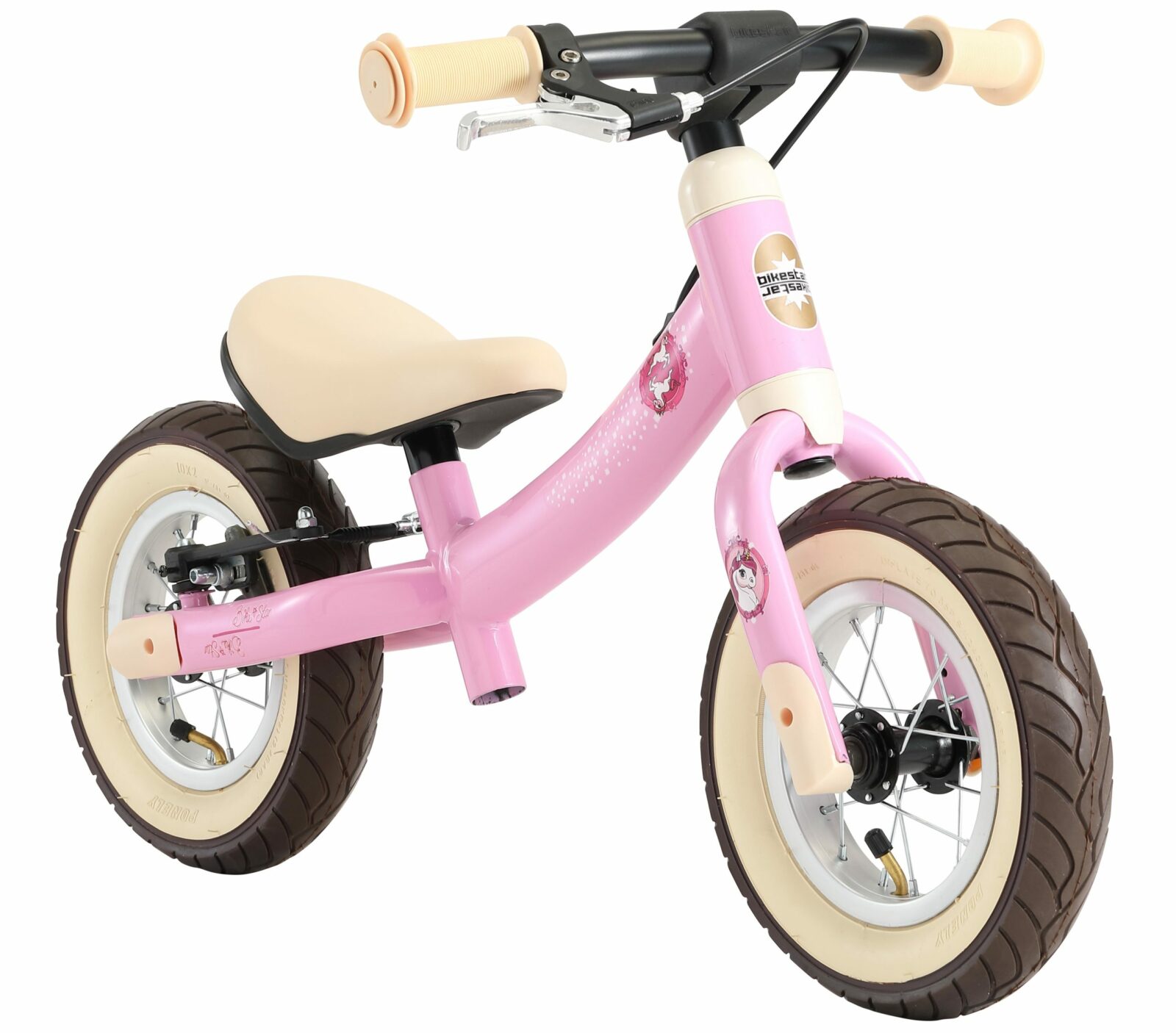 Bikestar meegroei loopfiets Sport 10 inch, roze/eenhoorn