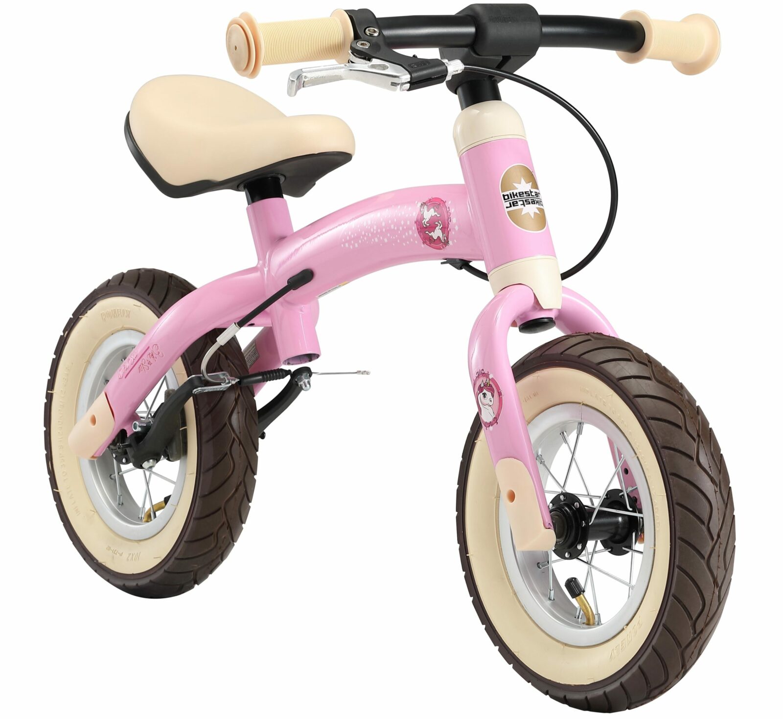 Bikestar meegroei loopfiets Sport 10 inch, roze/eenhoorn - Afbeelding 2