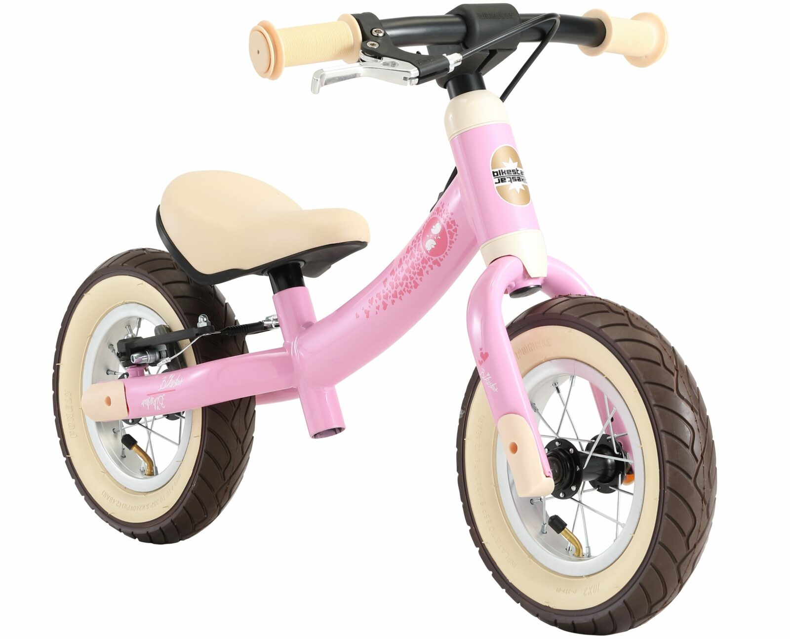 Bikestar meegroei loopfiets Sport 10 inch, roze/vogels