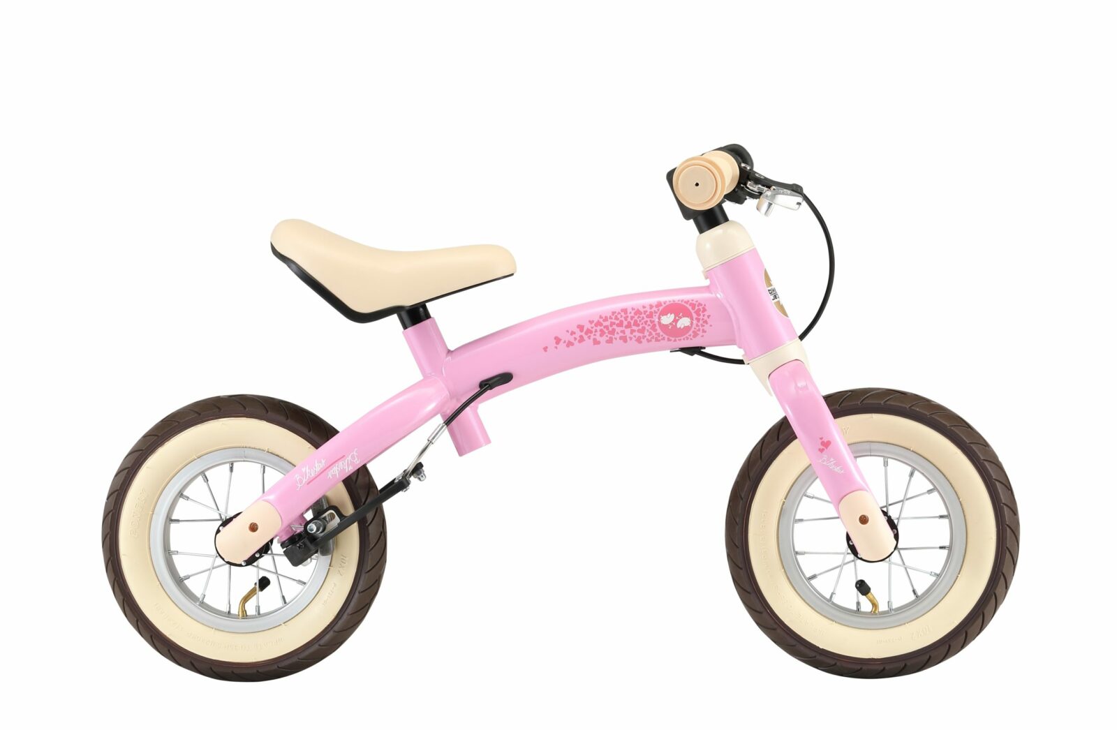 Bikestar meegroei loopfiets Sport 10 inch, roze/vogels - Afbeelding 4