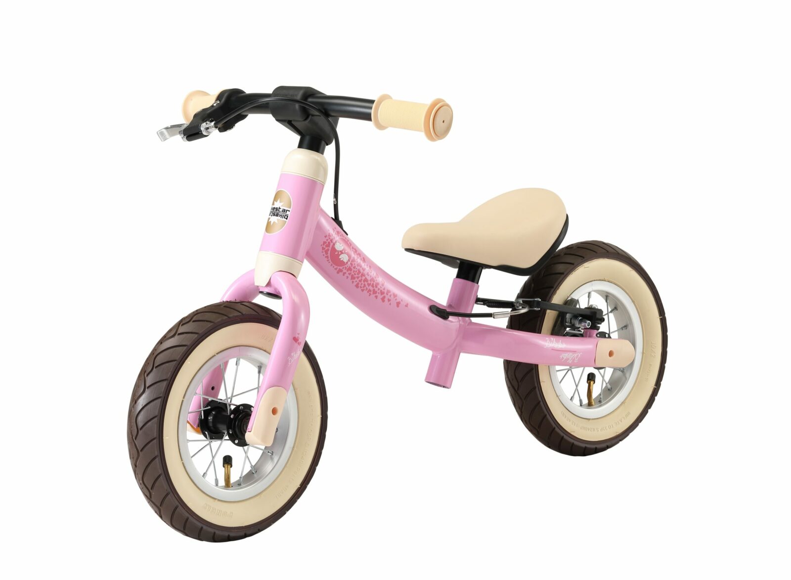 Bikestar meegroei loopfiets Sport 10 inch, roze/vogels - Afbeelding 5