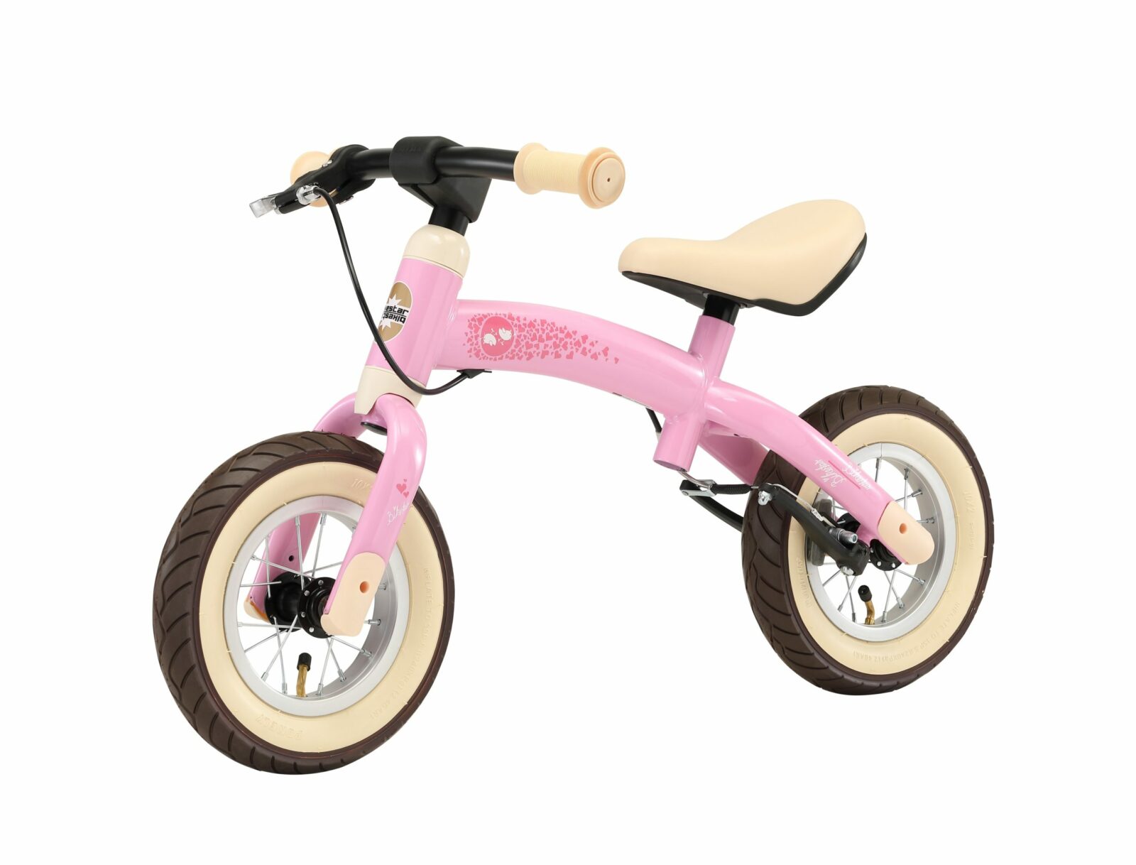Bikestar meegroei loopfiets Sport 10 inch, roze/vogels - Afbeelding 6
