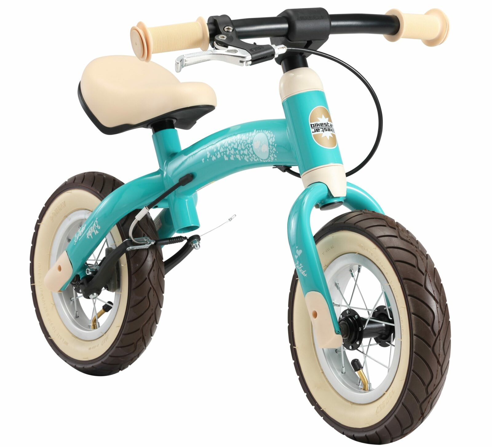 Bikestar meegroei loopfiets Sport 10 inch, turquoise/vogels - Afbeelding 2
