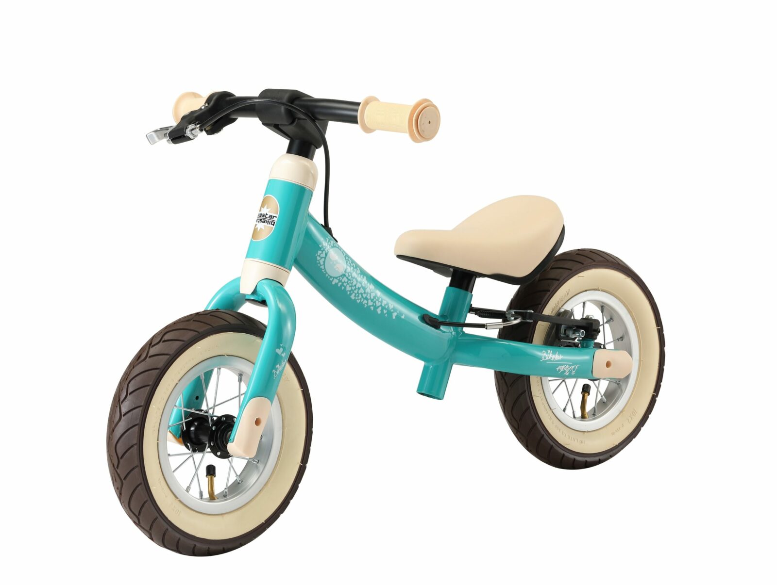 Bikestar meegroei loopfiets Sport 10 inch, turquoise/vogels - Afbeelding 5