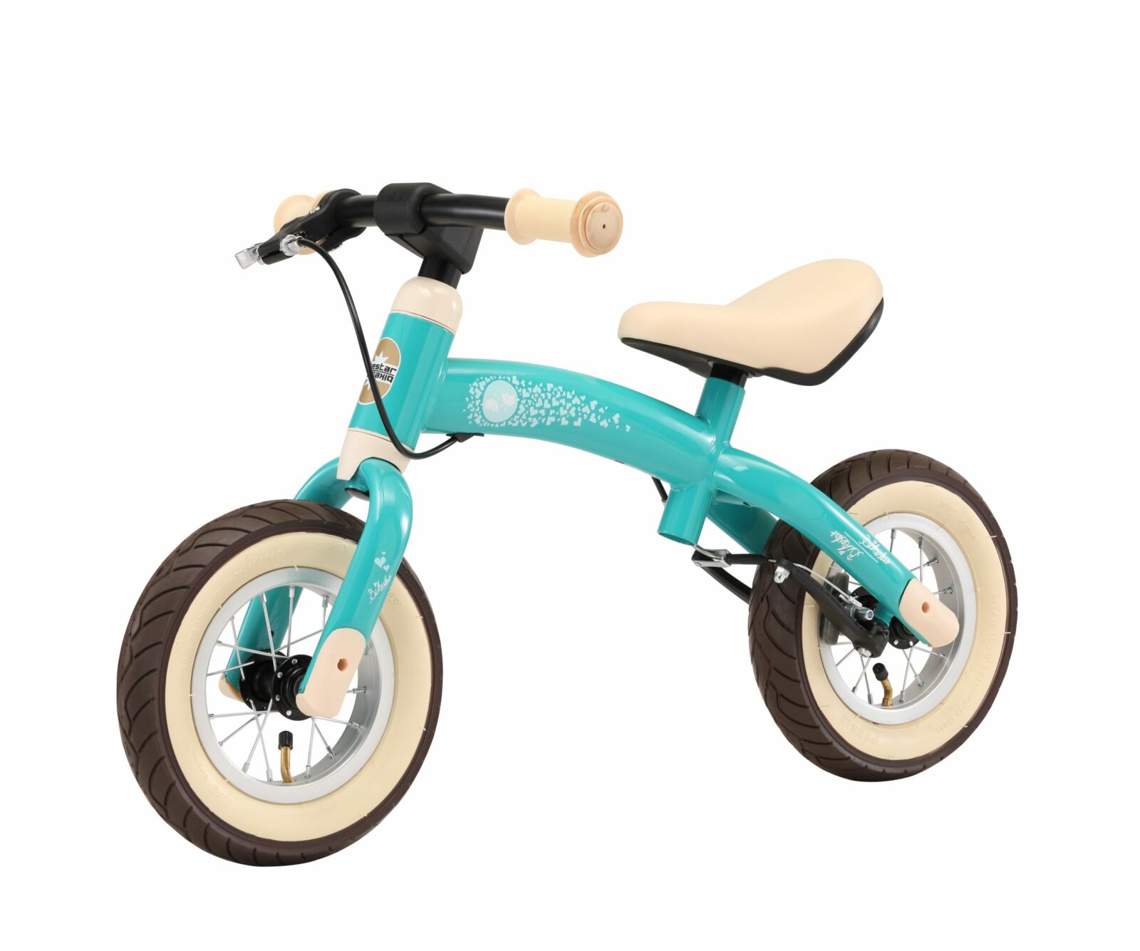 Bikestar meegroei loopfiets Sport 10 inch, turquoise/vogels - Afbeelding 6