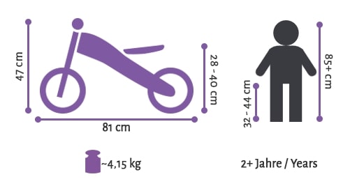 Bikestar meegroei loopfiets Sport 10 inch, paars/turquoise - Afbeelding 9