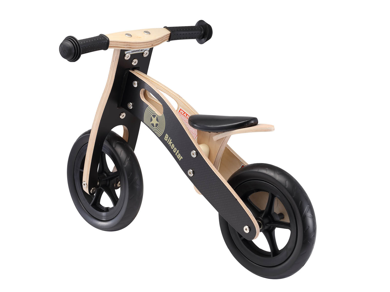 Bikestar, houten loopfiets, 10 inch wielen, zwart - Afbeelding 3