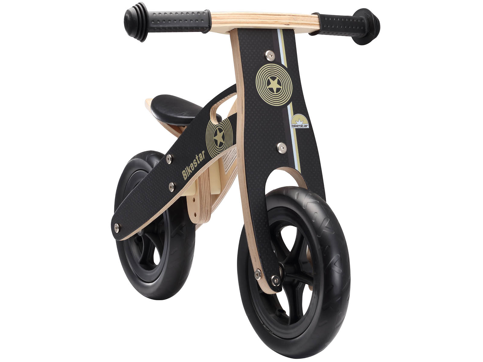 Bikestar, houten loopfiets, 10 inch wielen, zwart - Afbeelding 2