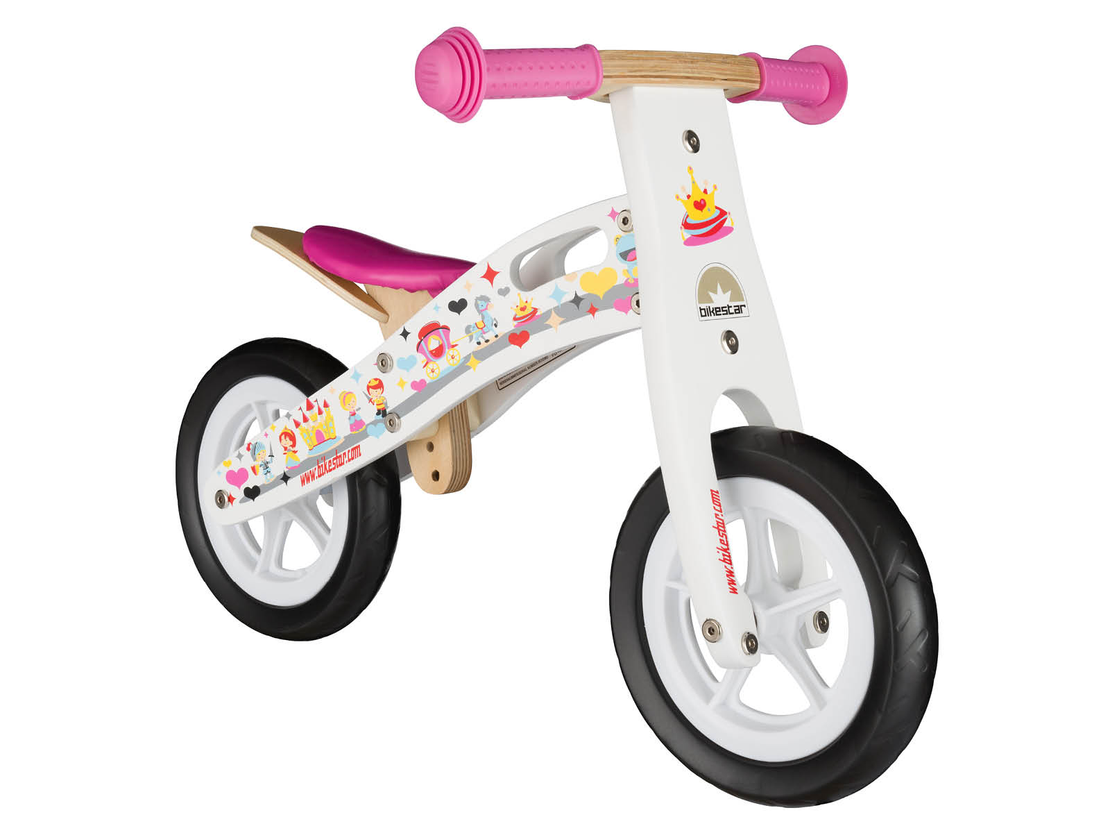 Bikestar, houten loopfiets, 10 inch wielen, prinses - Afbeelding 2