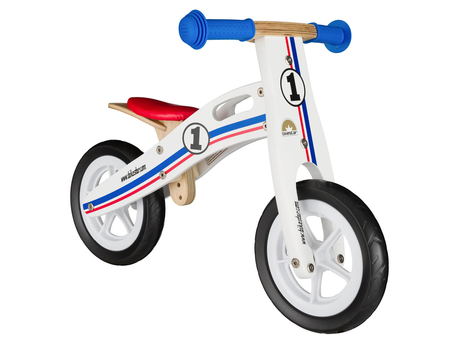 Bikestar, houten loopfiets, 10 inch, wit - Afbeelding 2