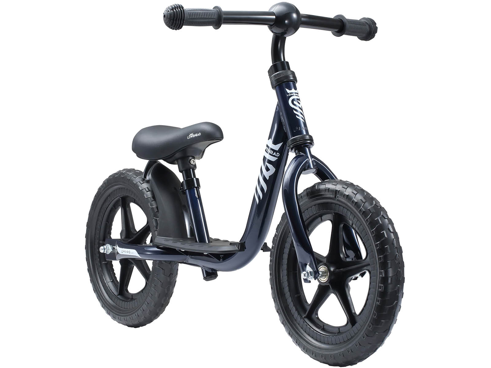 Löwenrad loopfiets met staplank 12 inch, blauw - Afbeelding 2