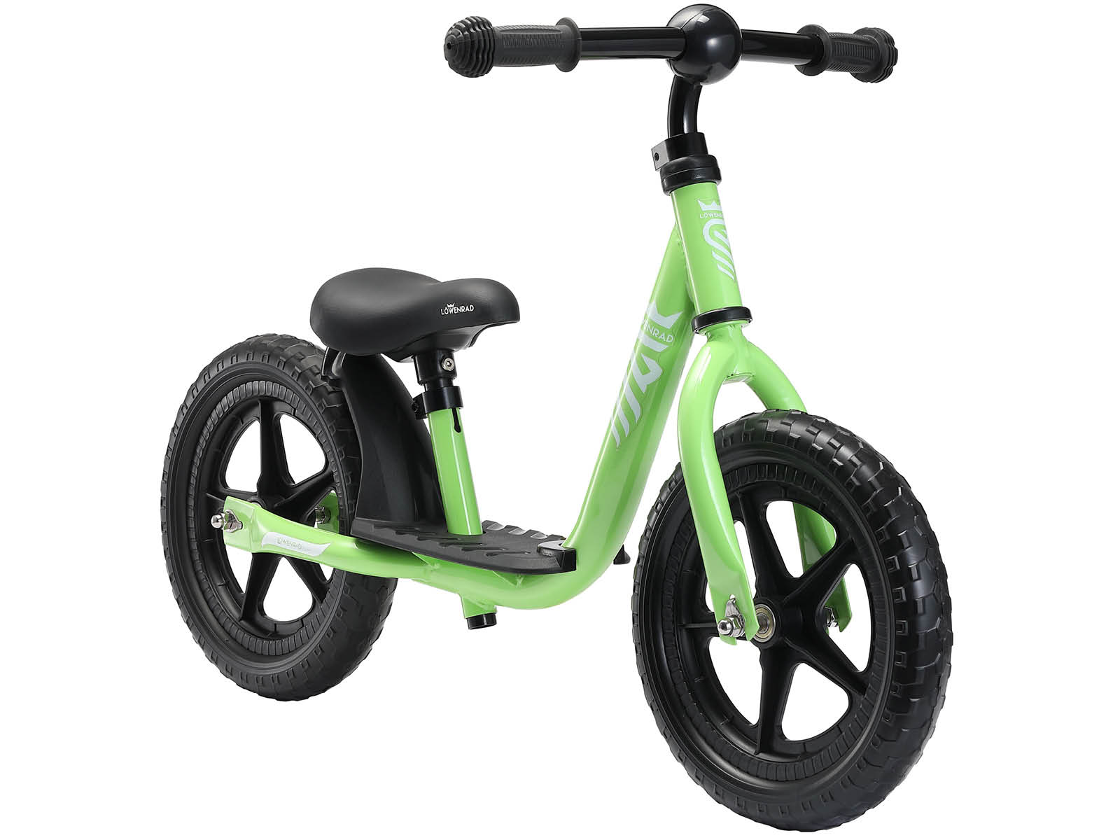 Löwenrad loopfiets met staplank 12 inch, groen - Afbeelding 2