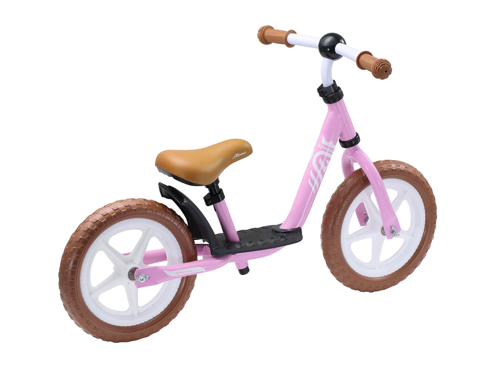 Löwenrad loopfiets met staplank 12 inch, roze - Afbeelding 3